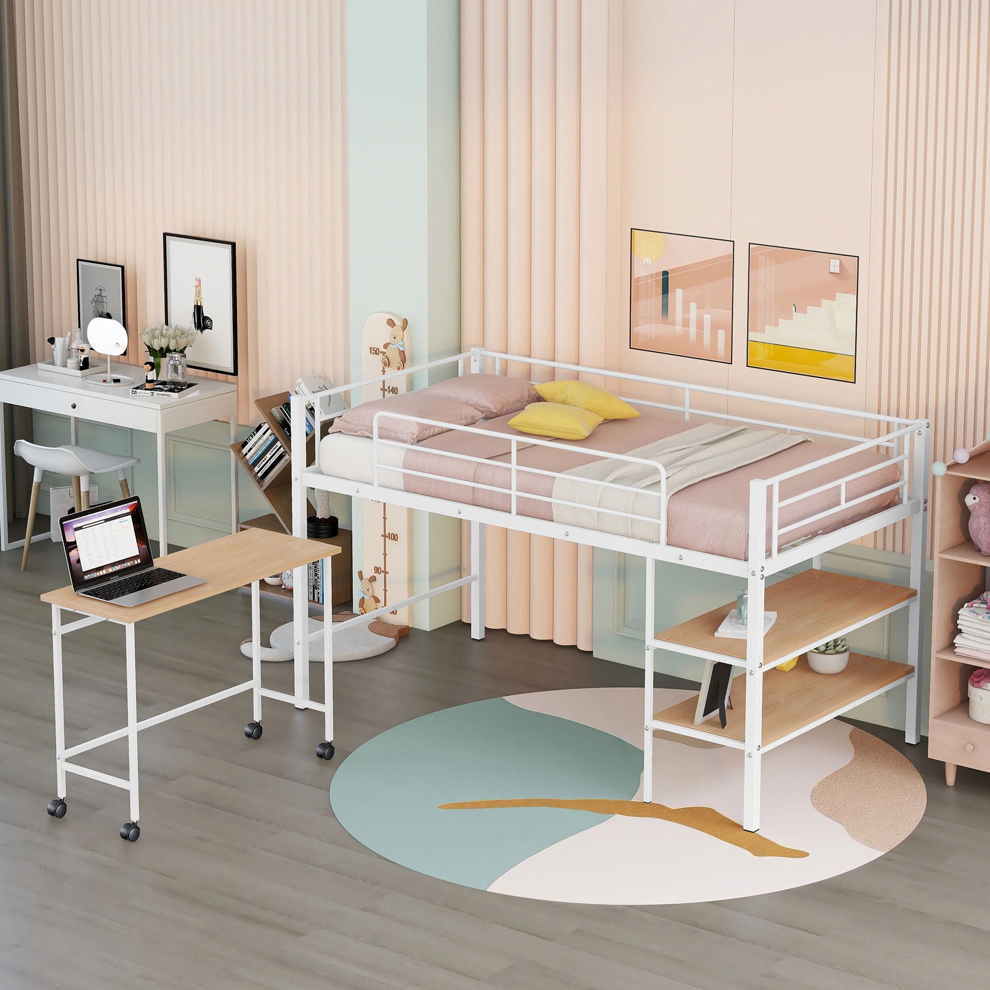 Loft Bed With Desk And Shelves