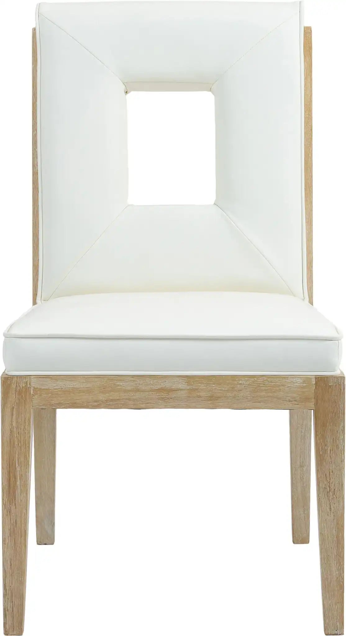 Gwendolyn - Faux Leather Dining Side Chair With Natural Frame (Set of 2)