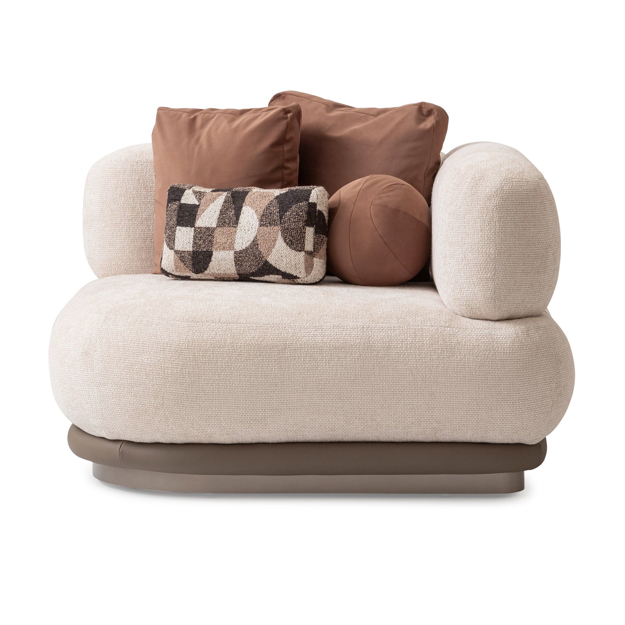 Bristol Point - Corner Chair - Fawn / Saddle Brown