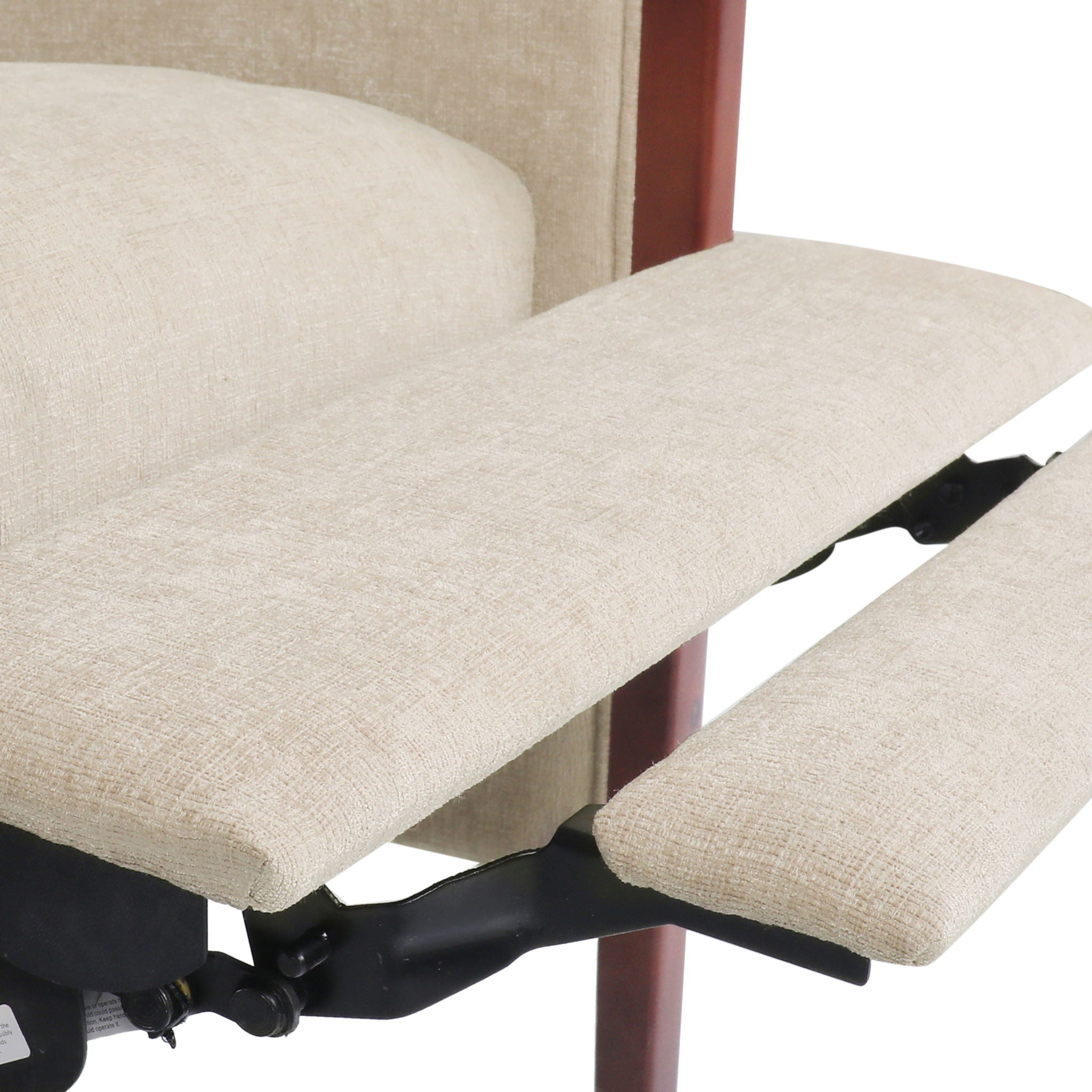 Mid Century Modern Fabric Channel Stitch Wood Pushback Recliner - Best Buy Furniture