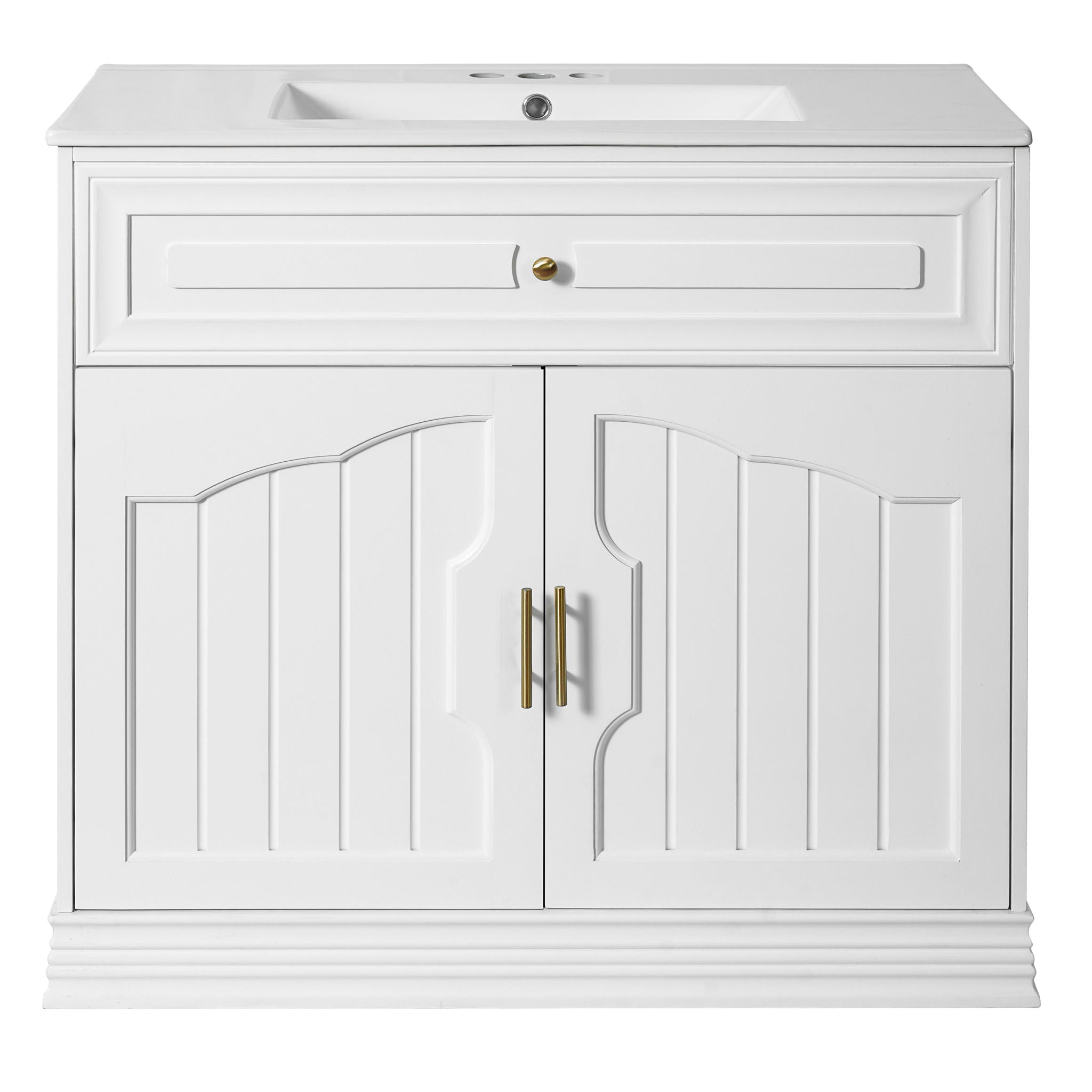 Bathroom Vanity With Sink, Cabinet With 2 Soft Closing Doors