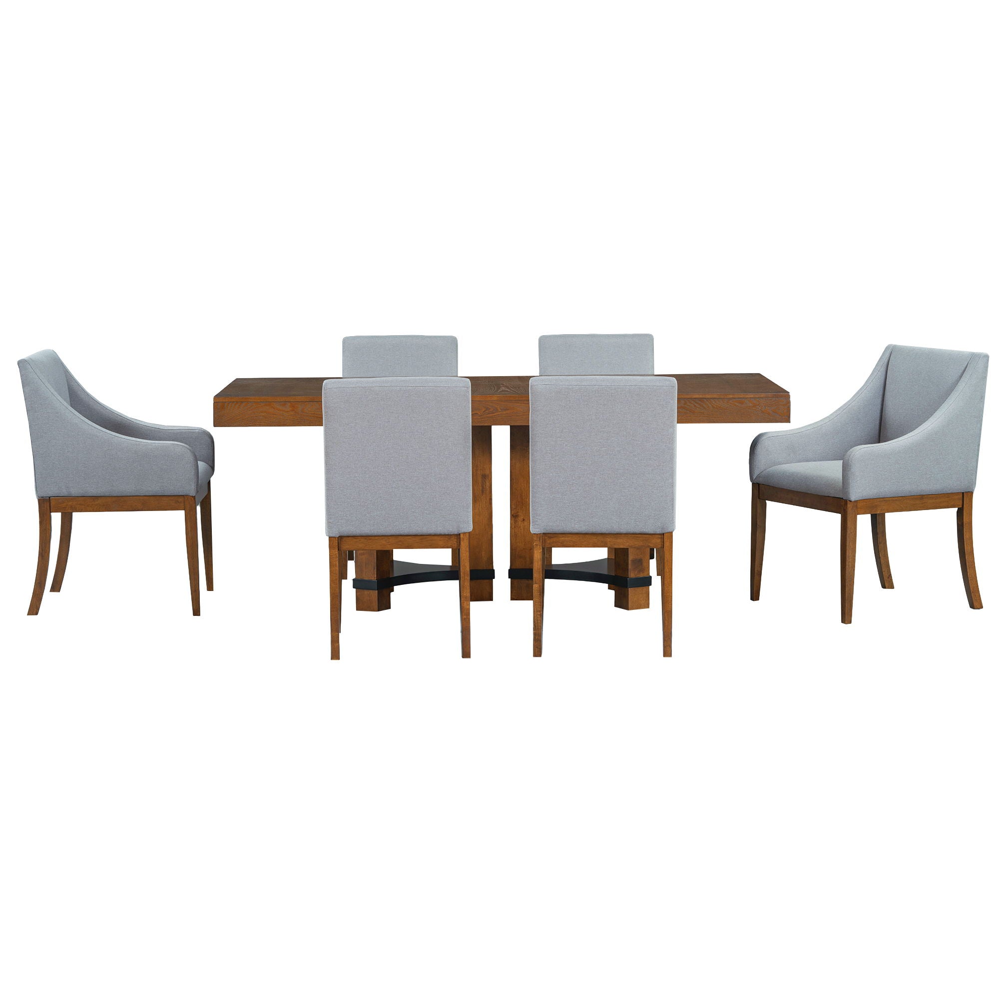 Topmax - 7 Piece Rustic Extendable Dining Table Set With Removable Leaf, 2 Arm Chairs And 4 Armless Chairs - Best Buy Furniture