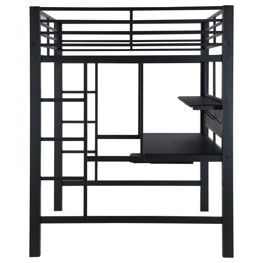 Avalon - Full Workstation Loft Bed - Black - Best Buy Furniture