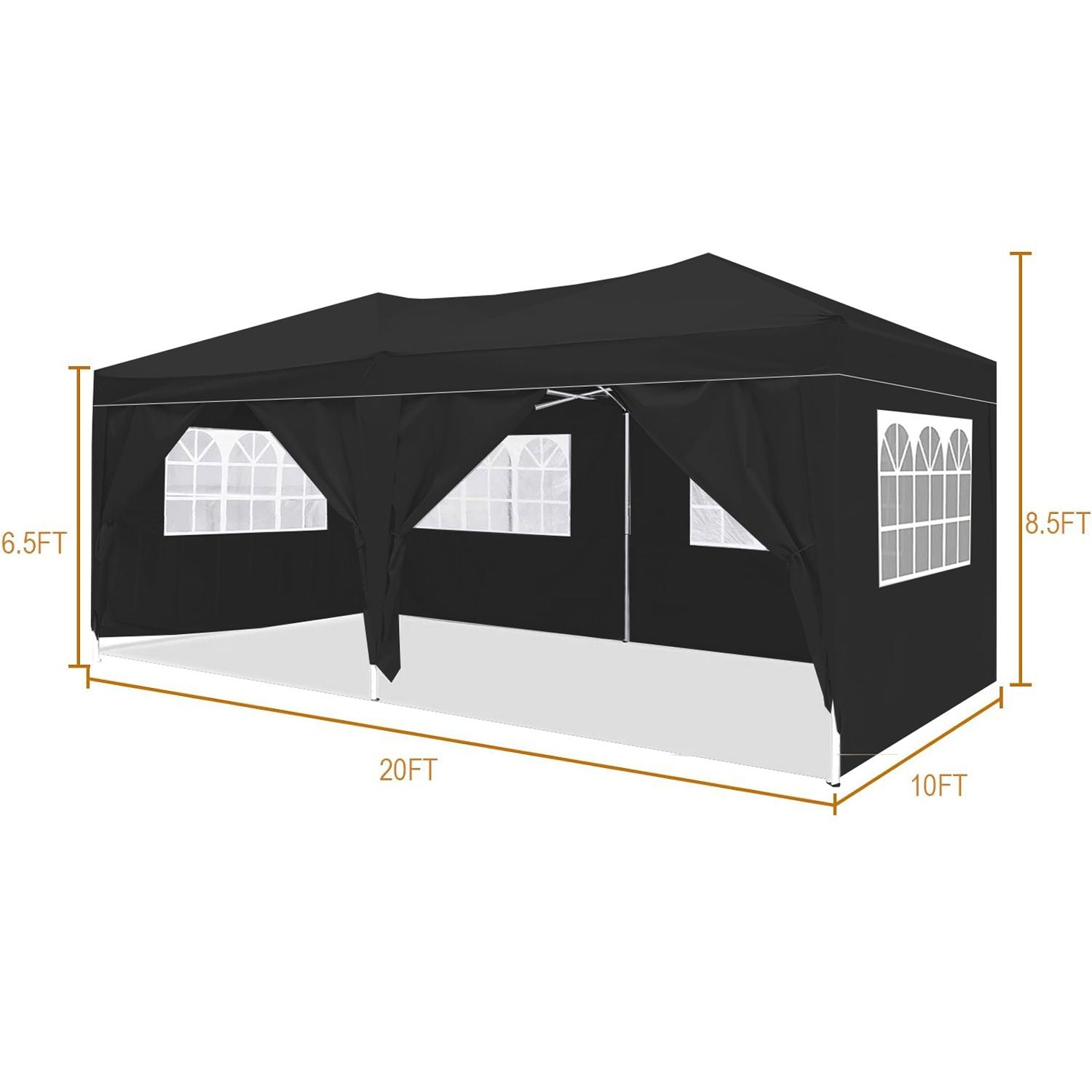 10'X20' Folding Canopy With 6 Removable Sidewalls Outdoor Event Shelter UPF 50+ Gazebo Portable Tents For Parties Beach Camping Wedding Ez Pop Up Canopy - Best Buy Furniture
