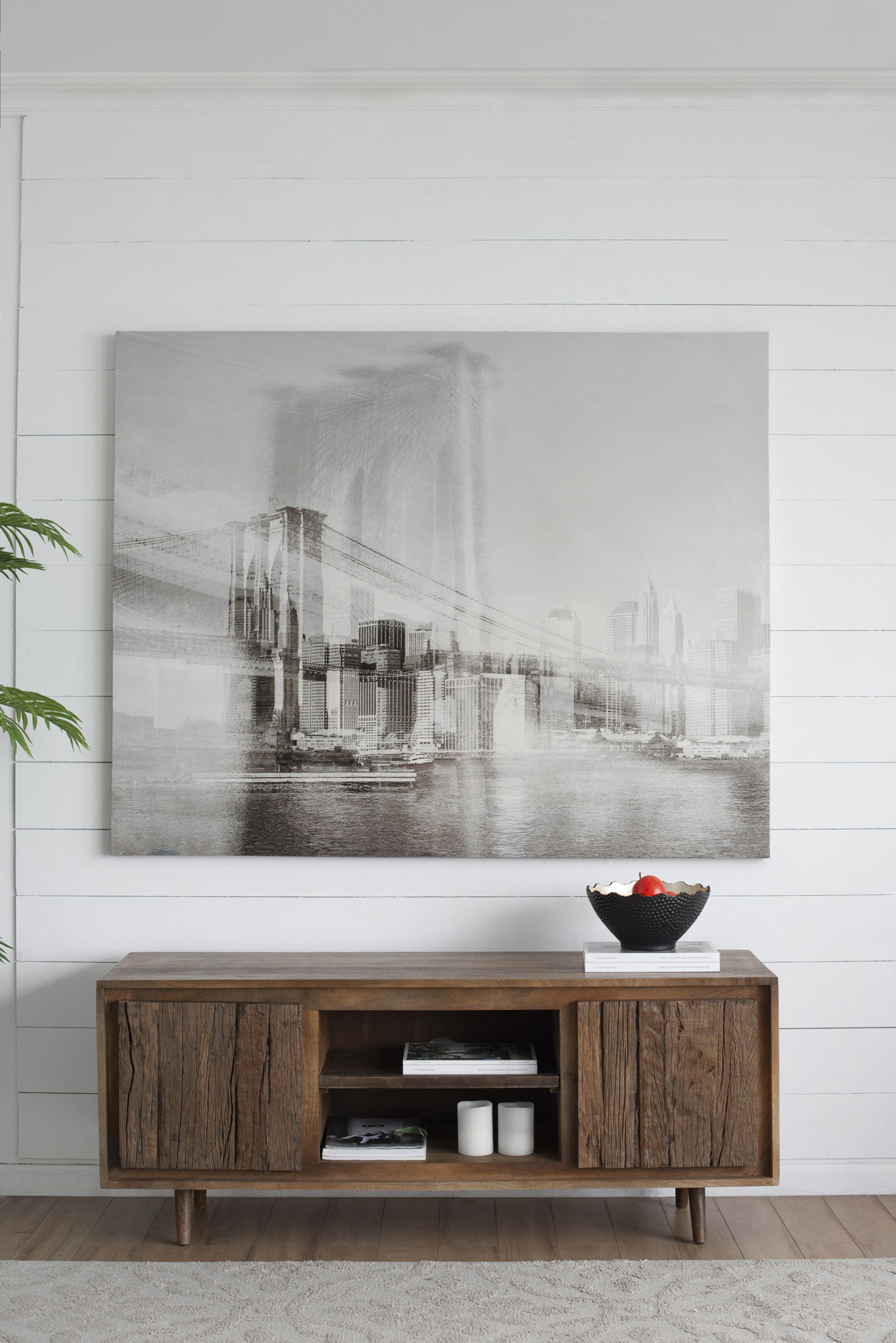 TV Cabinet With Recycle Wood 2 Door - Brown - Best Buy Furniture