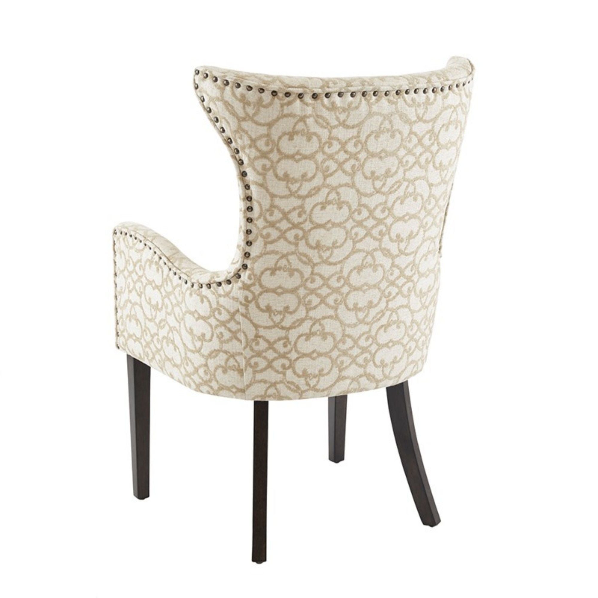 Angelica - Dining Arm Chair With Bronze Nailhead Trim (Set of 2) - Tan