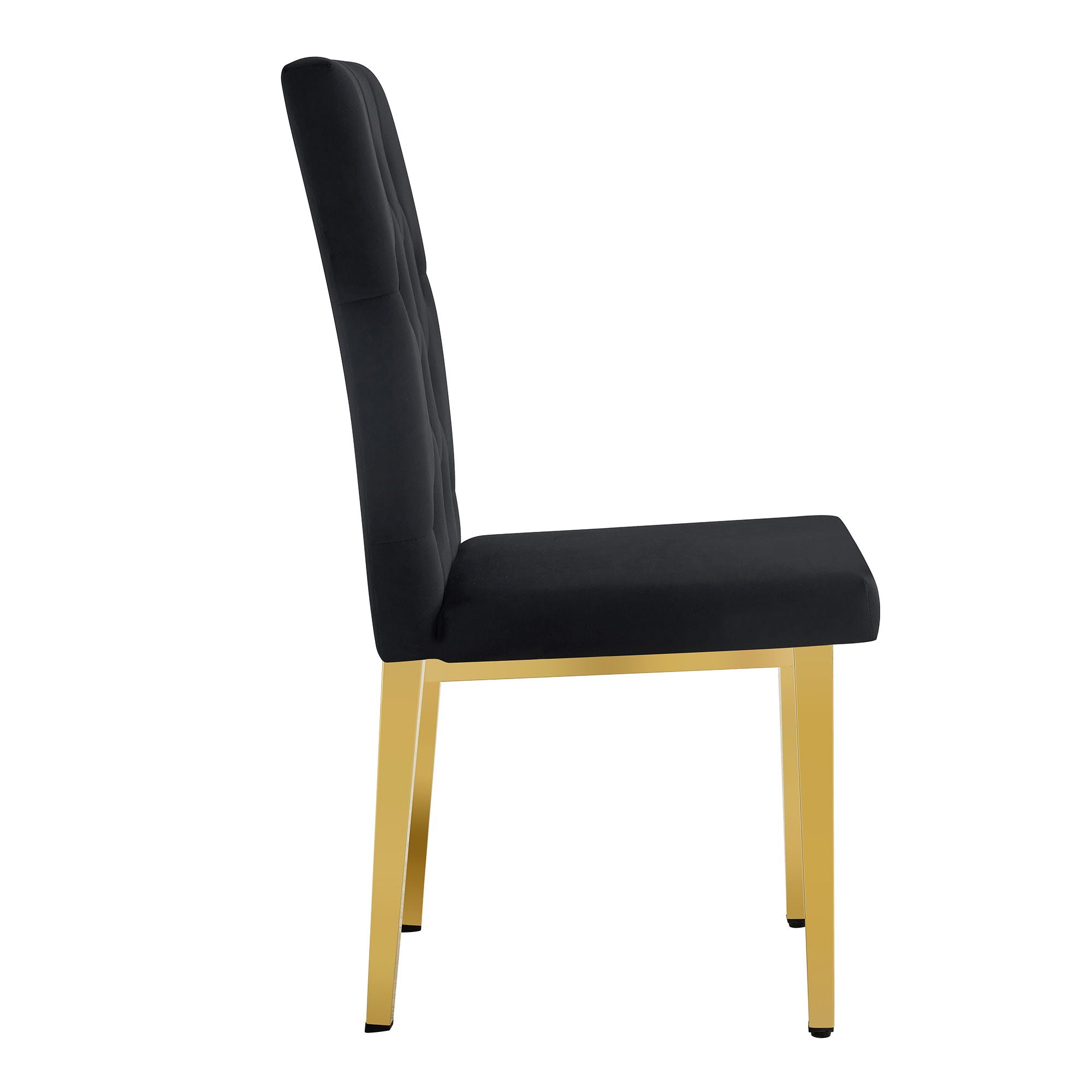 Vintage Style Armless Dining Chairs Set With Grid And Buckle Design
