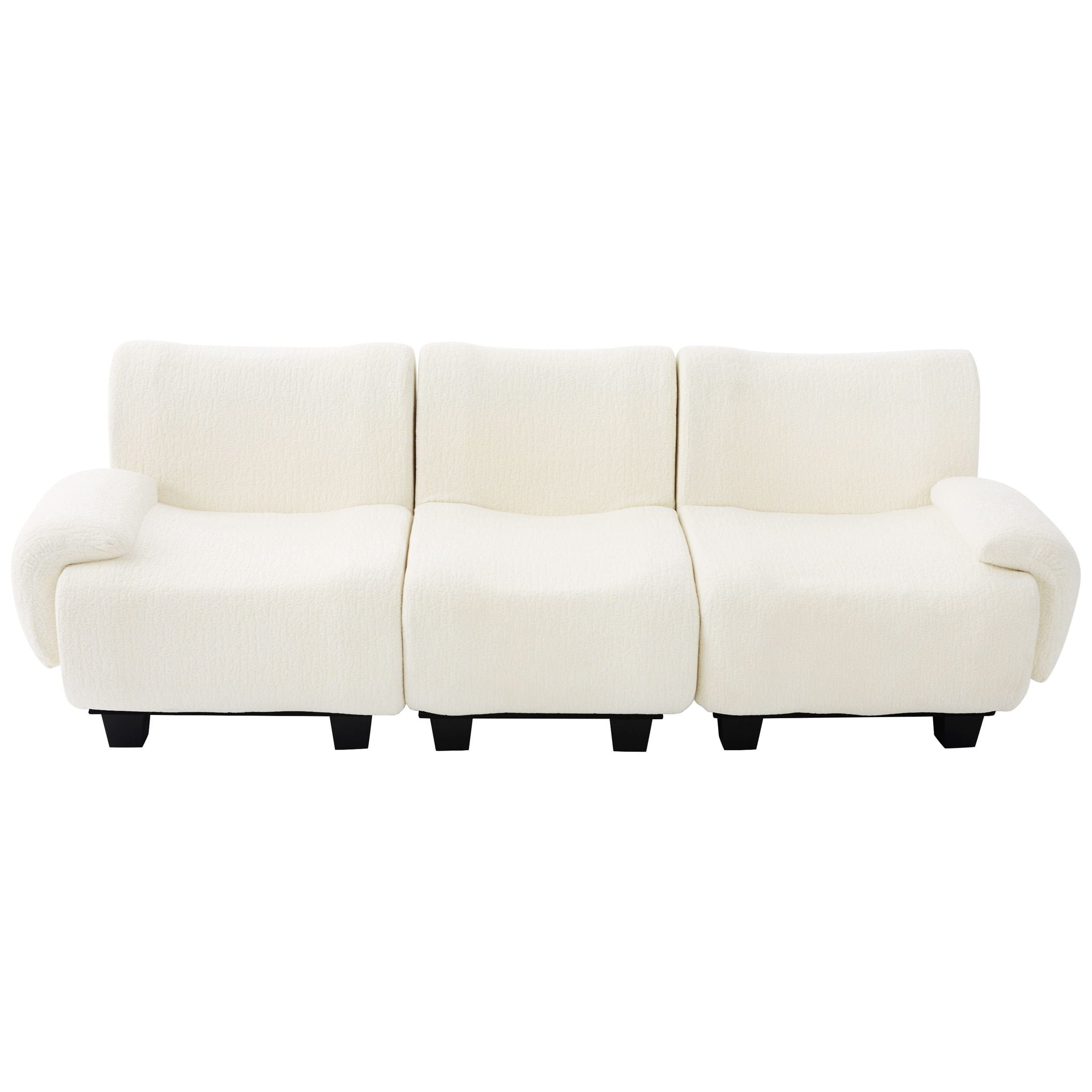 3 Seater Sofa Couch With Curved Armrests