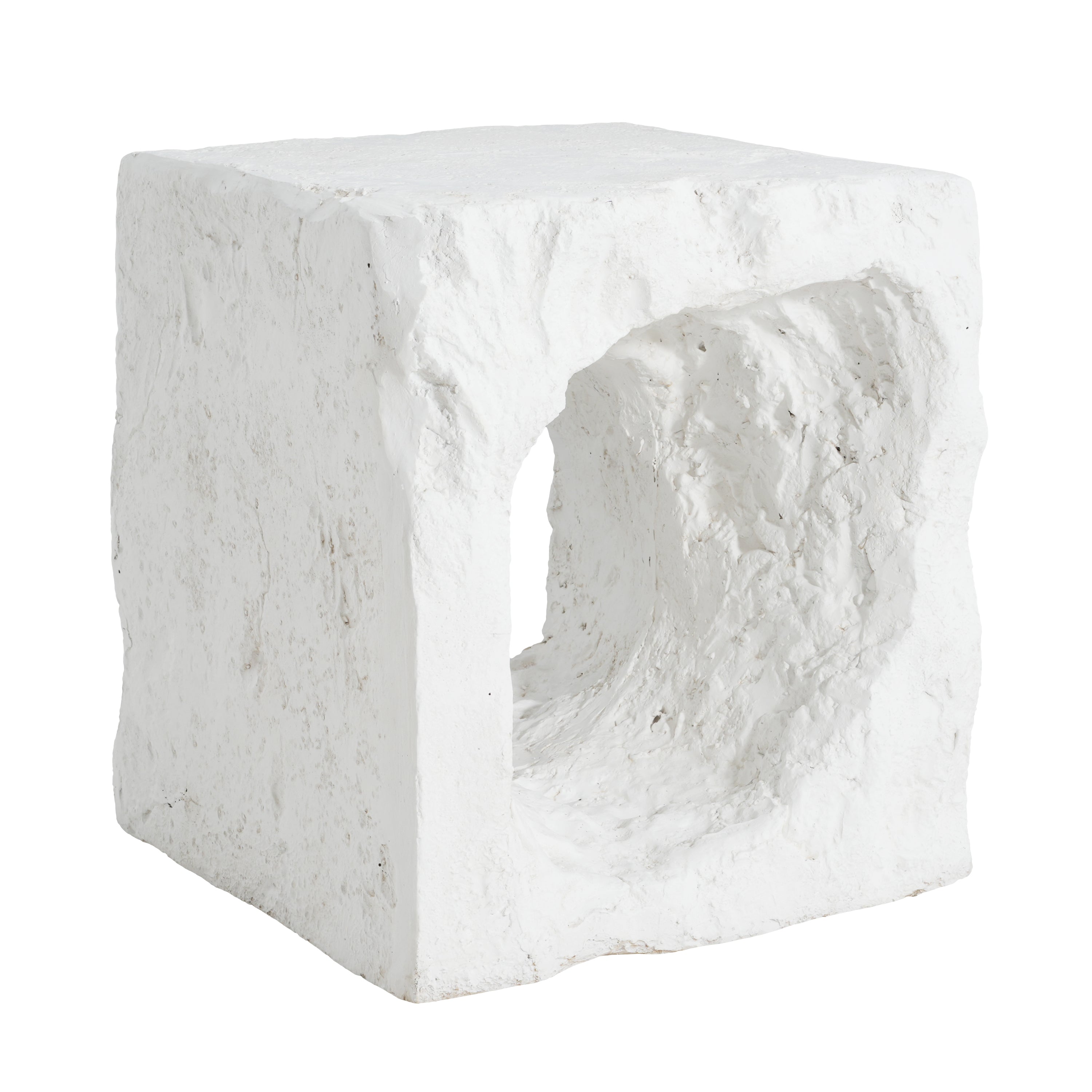 Lyra Outdoor Patio Karst Cave Inspired MGO Side Table White