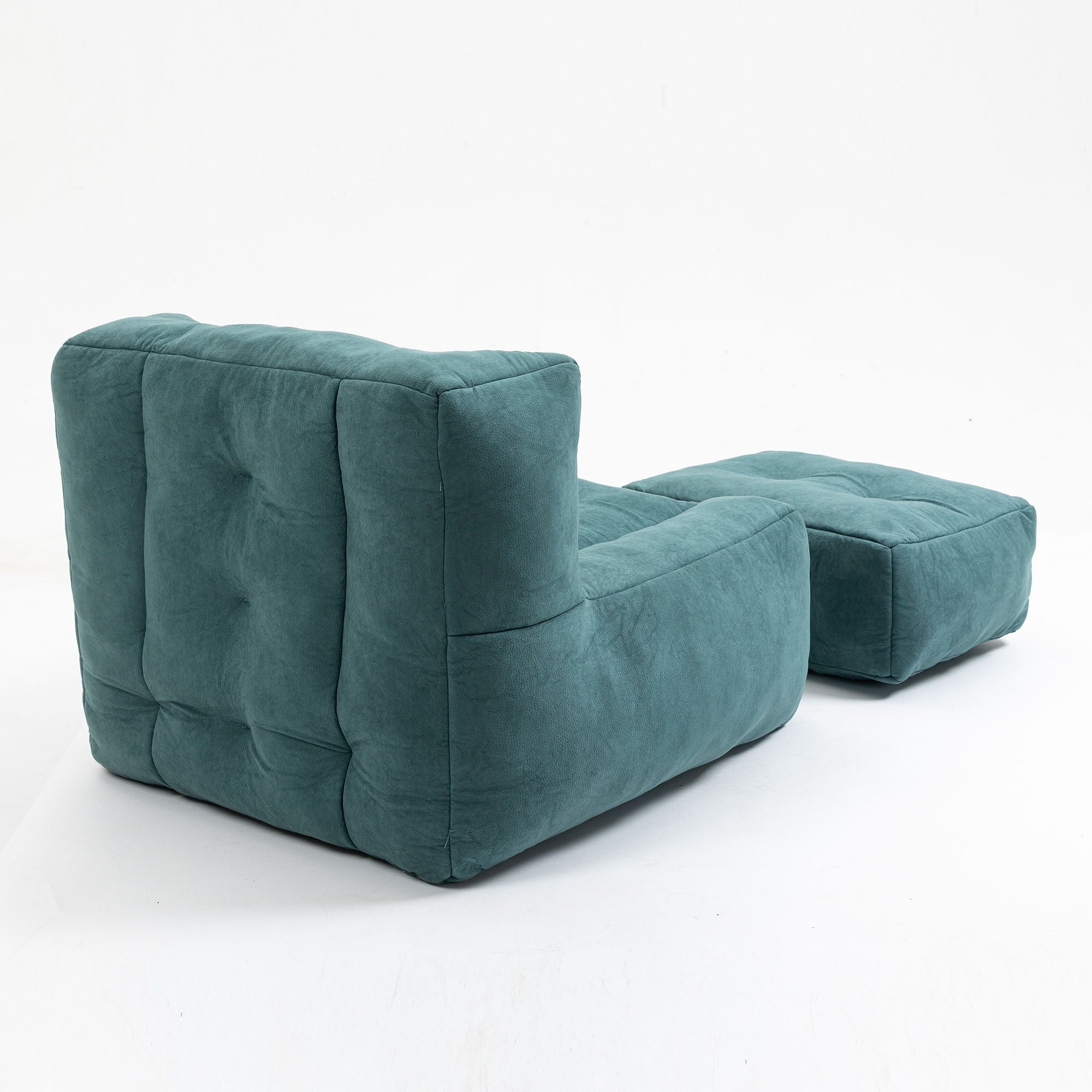 Modern Indoor Fluffy Bean Bag Chair With Memory Foam And Ottoman, Super Soft