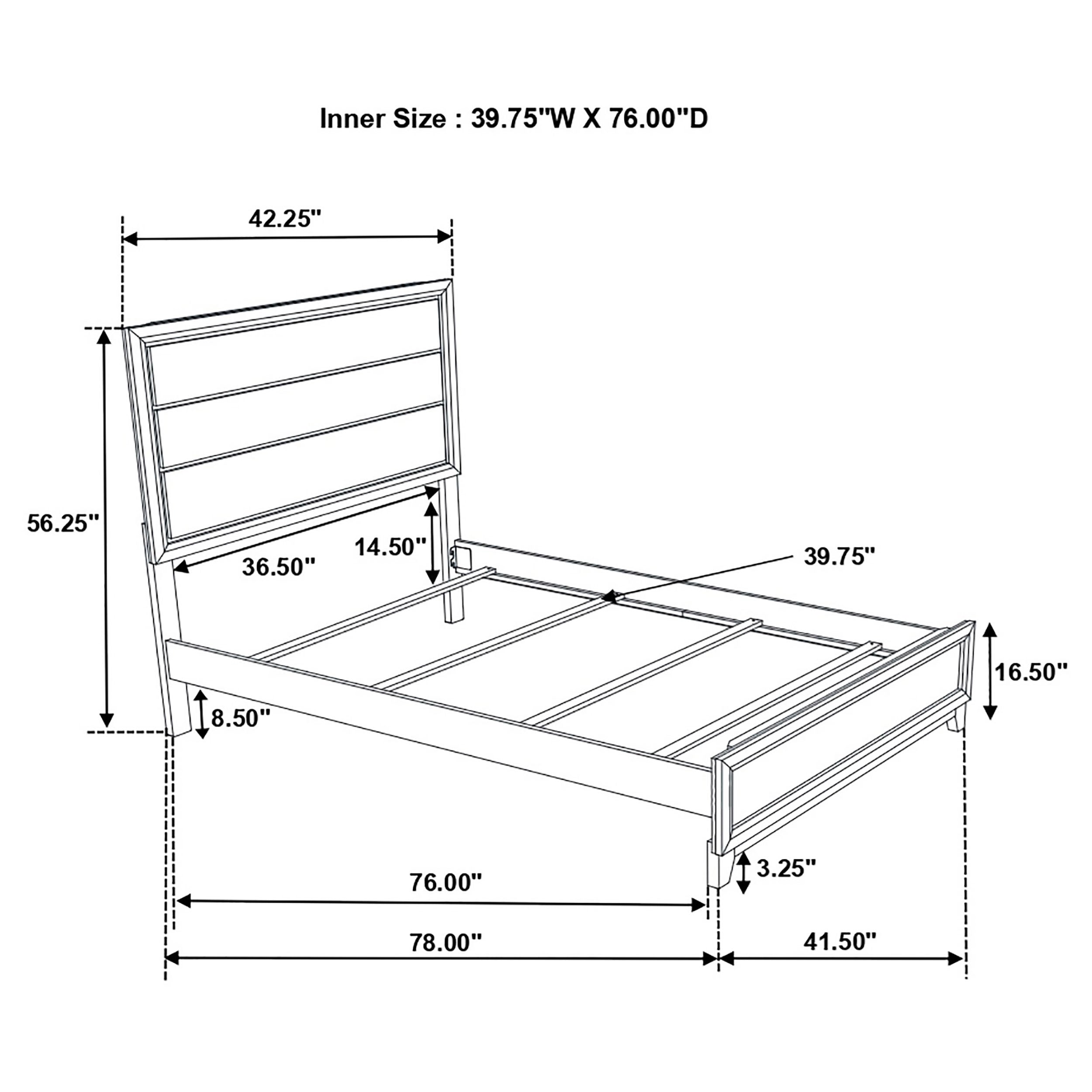 Watson Wood Twin Panel Bed Grey Oak-CoasterEveryday