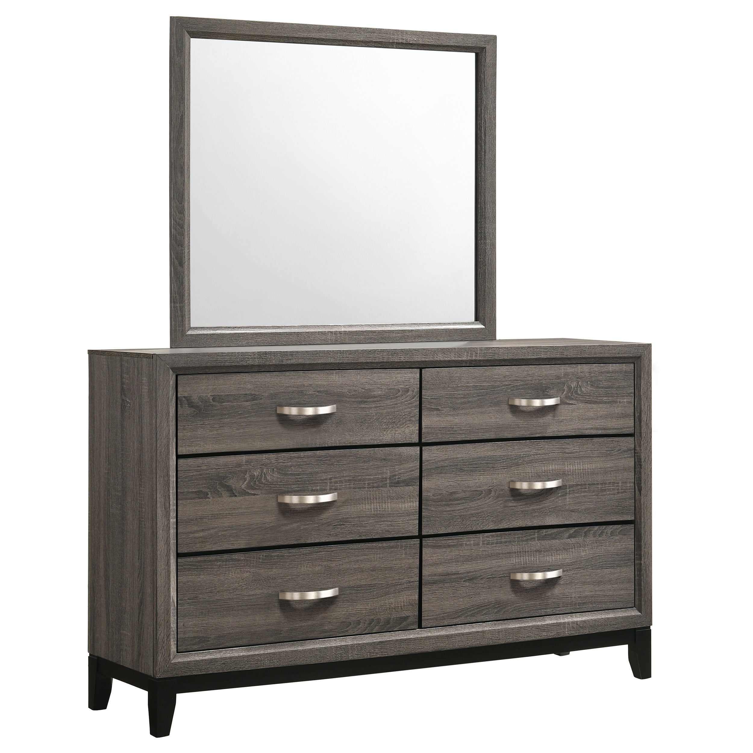 Watson 6-drawer Dresser with Mirror Grey Oak-CoasterEveryday