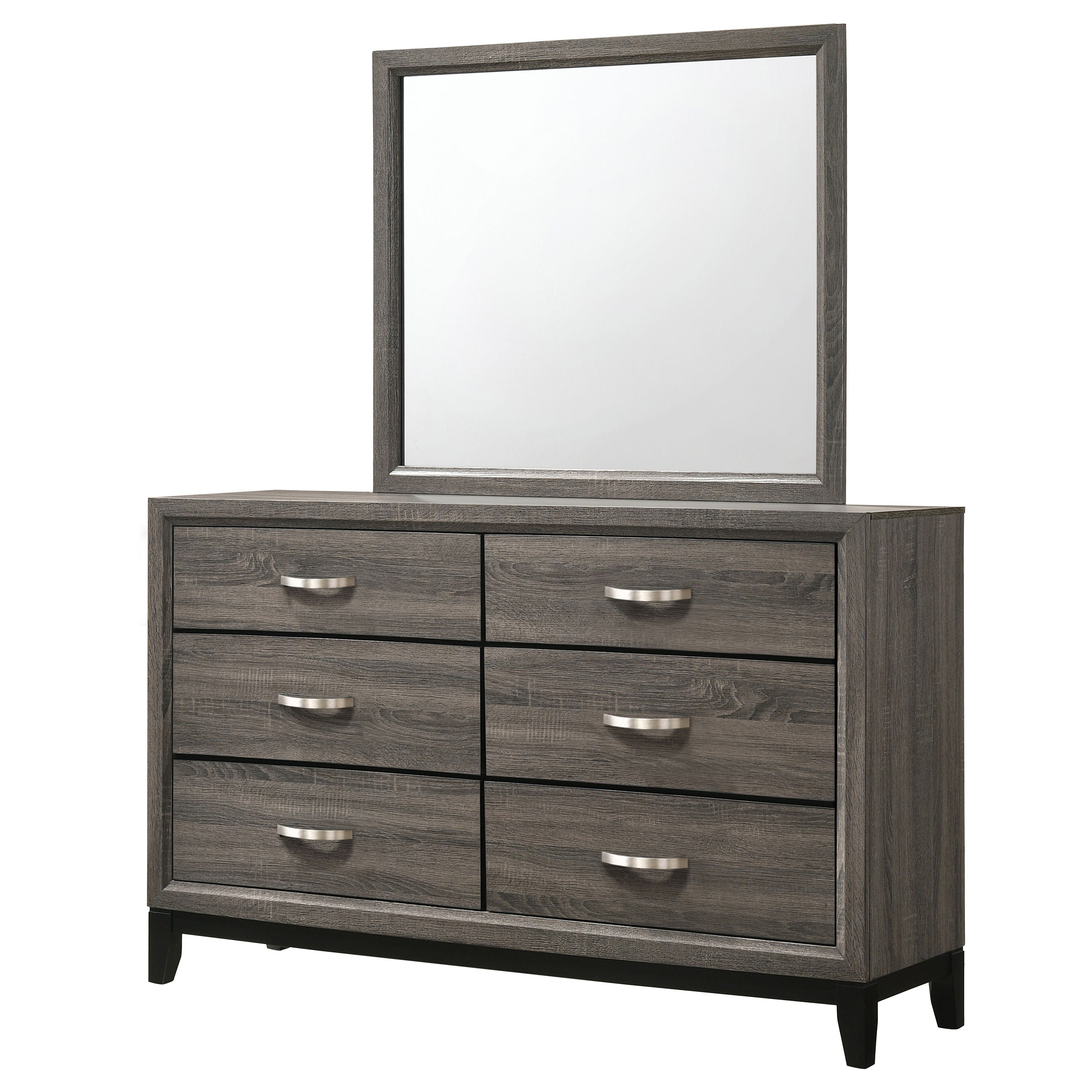 Watson 6-drawer Dresser with Mirror Grey Oak-CoasterEveryday