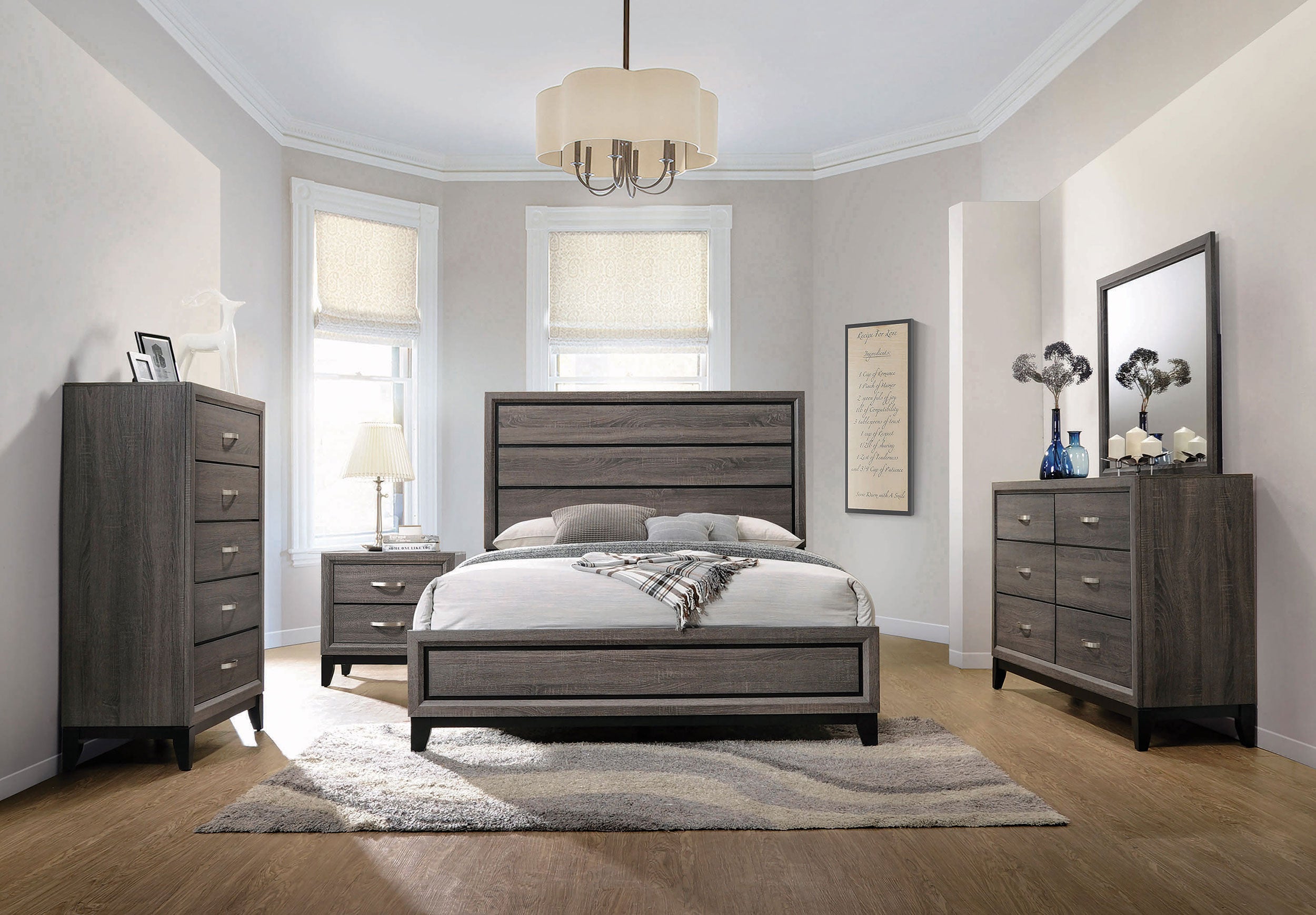Watson 6-drawer Dresser with Mirror Grey Oak-CoasterEveryday