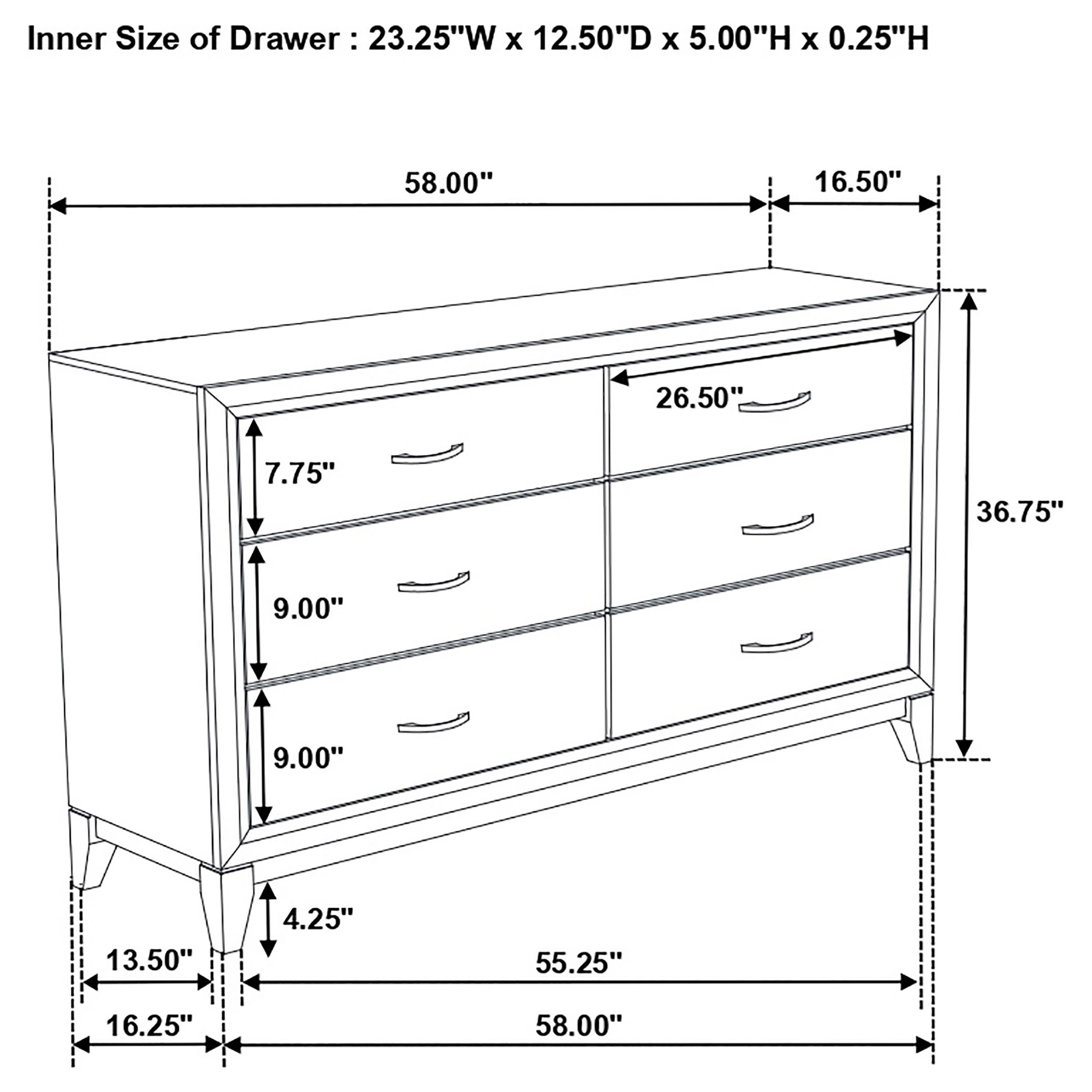 Watson 6-drawer Dresser Grey Oak-CoasterEveryday
