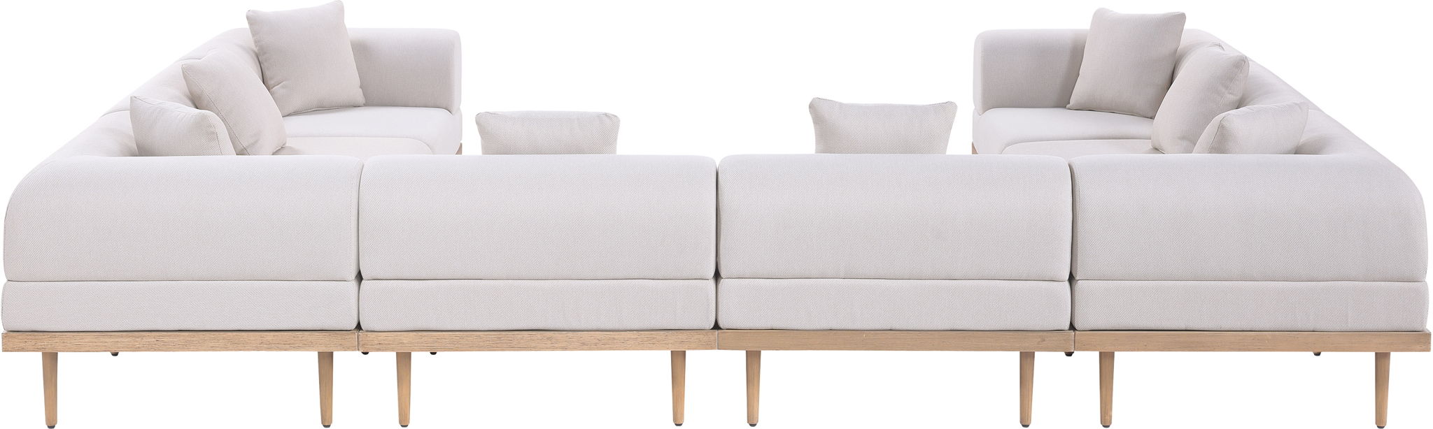 Laguna - 8 Piece Resilient Water Resistant Fabric 142" Upholstered Outdoor Patio Modular Sectional