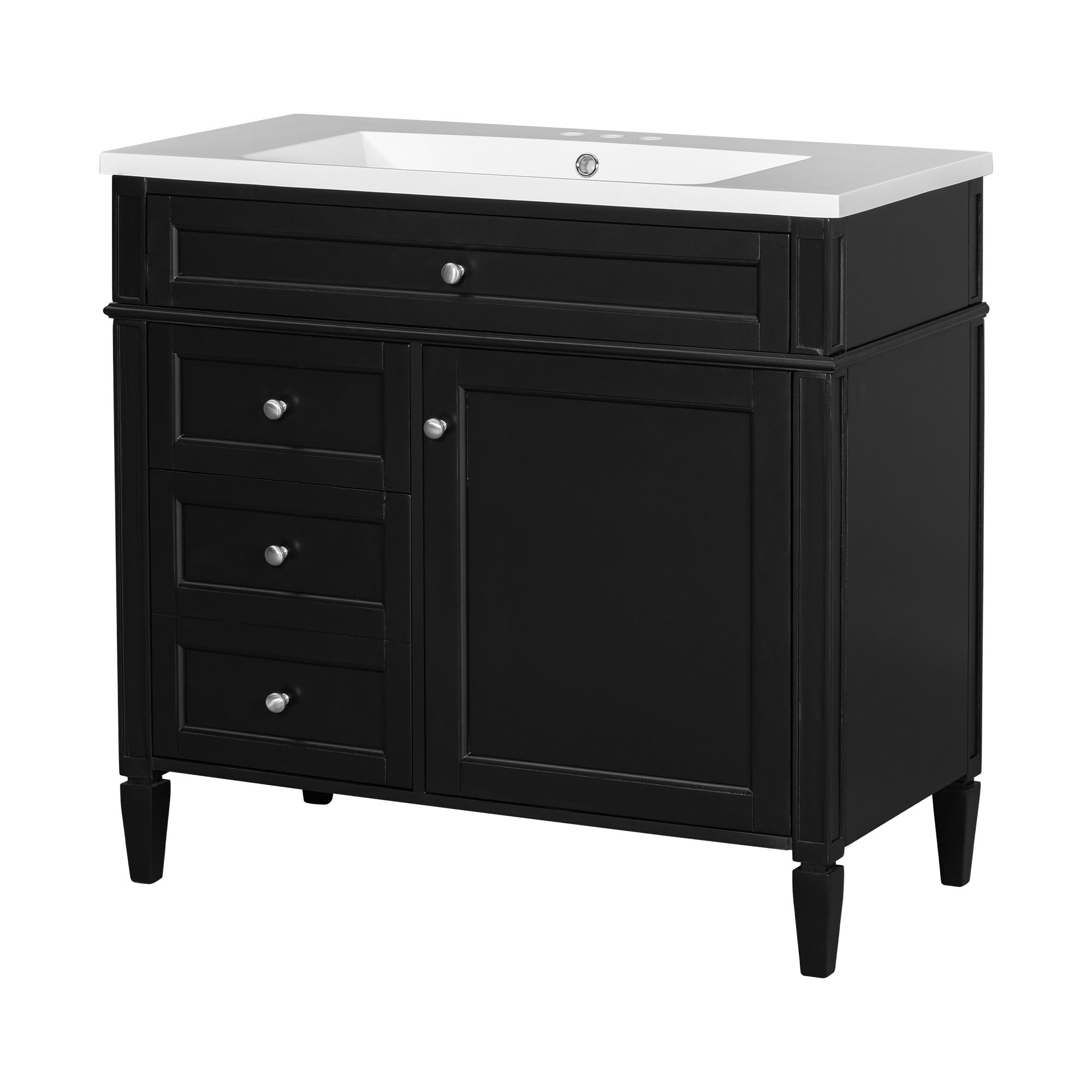 Bathroom Vanity With Top Sink, Storage Cabinet With 2 Drawers And Tip Out Drawer