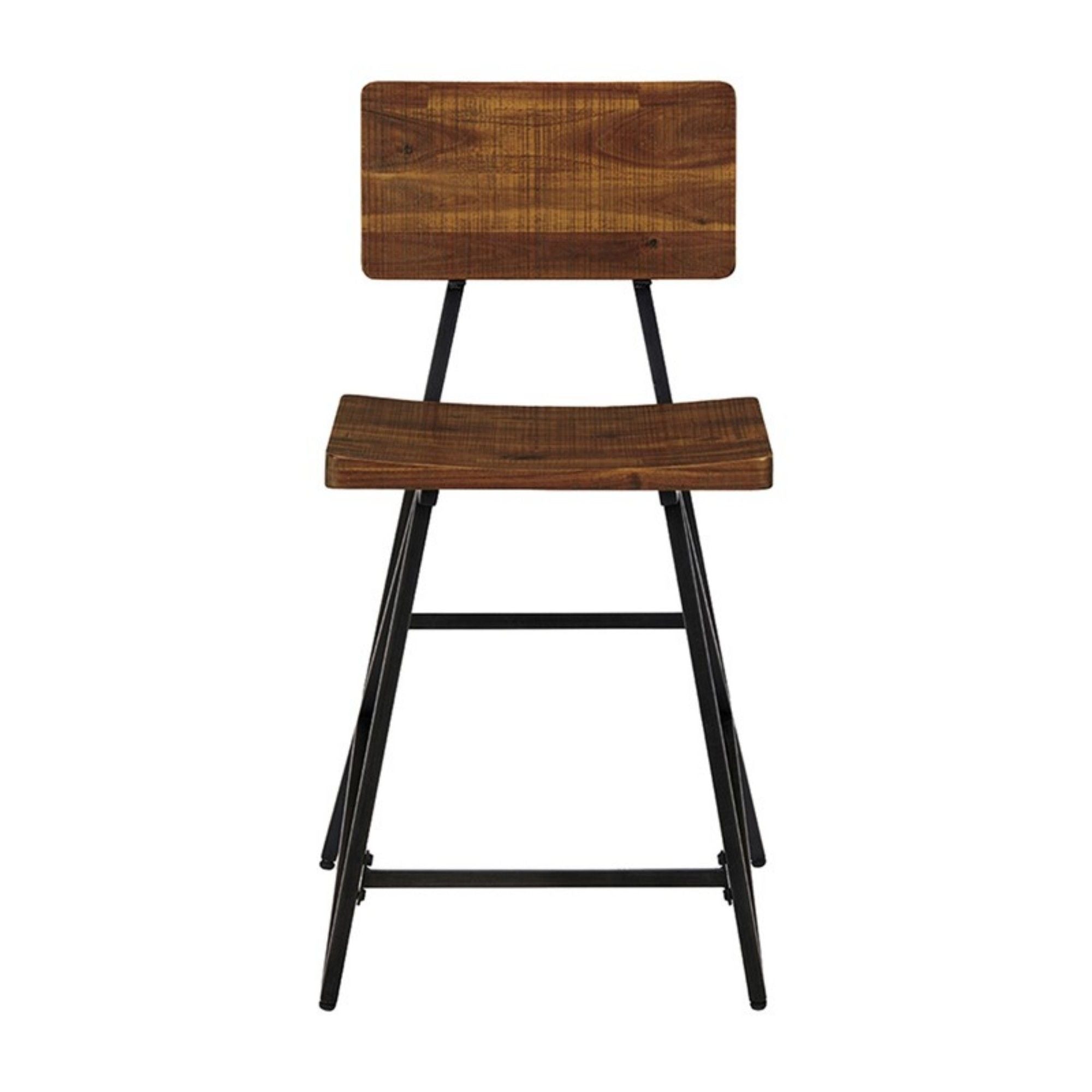 Trestle Counter Stool With Reclaimed - Reclaimed Brown / Gun Metal