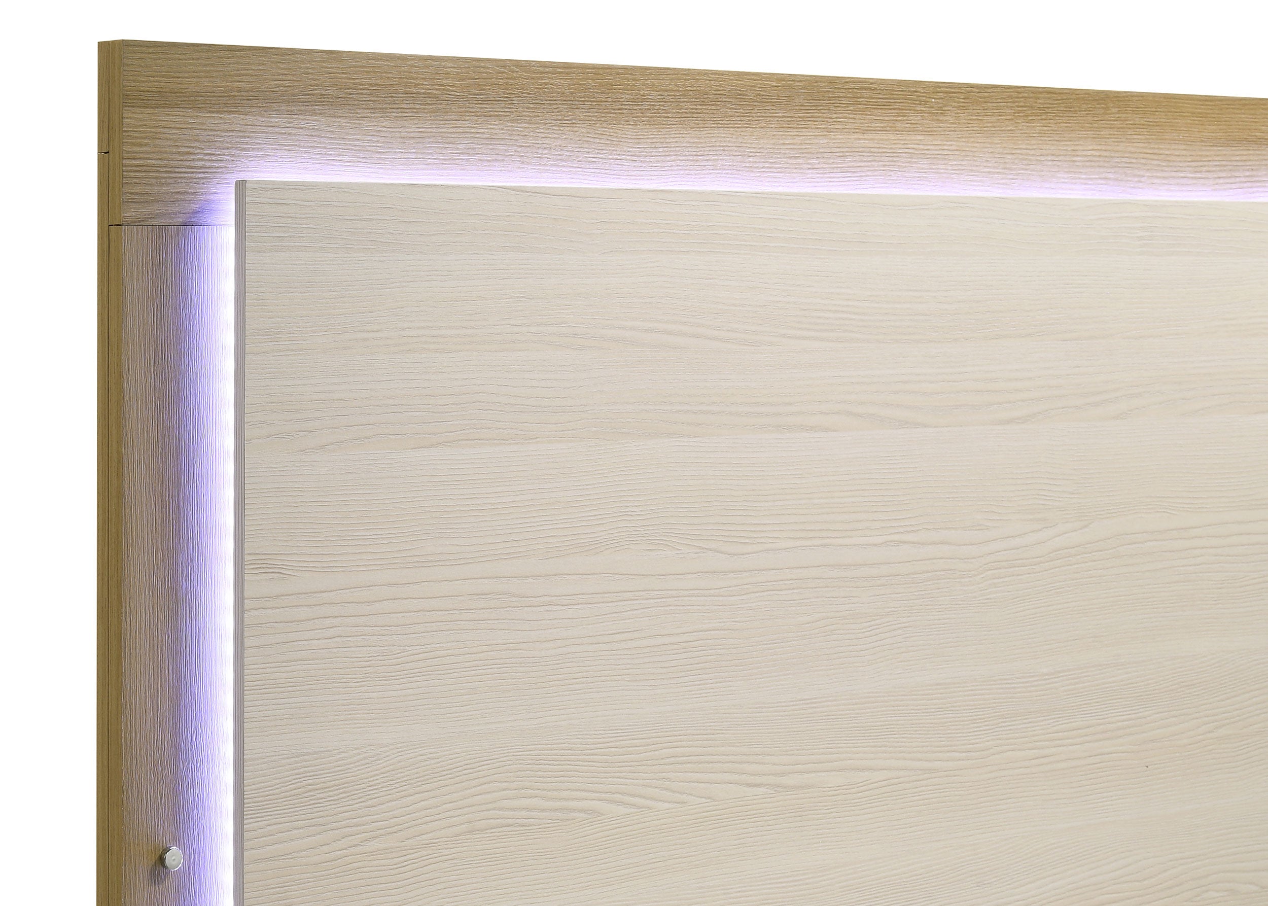 Hyland Wood Queen LED Panel Bed Natural and White-