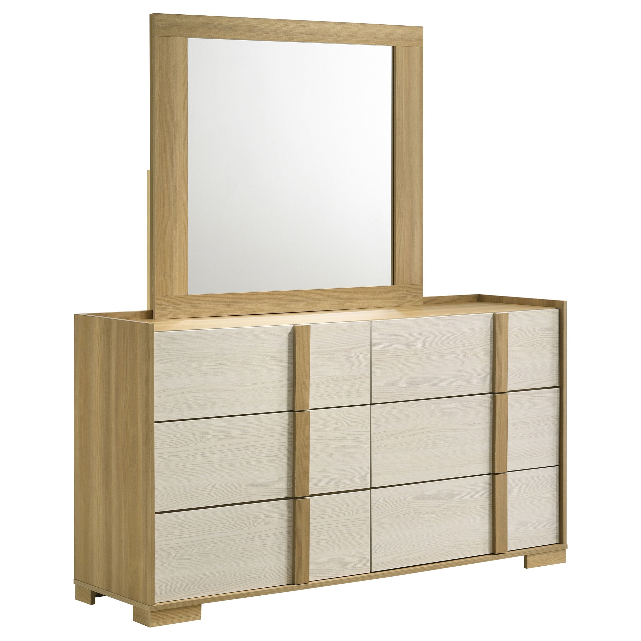 Hyland 6-drawer Dresser with Mirror Natural-