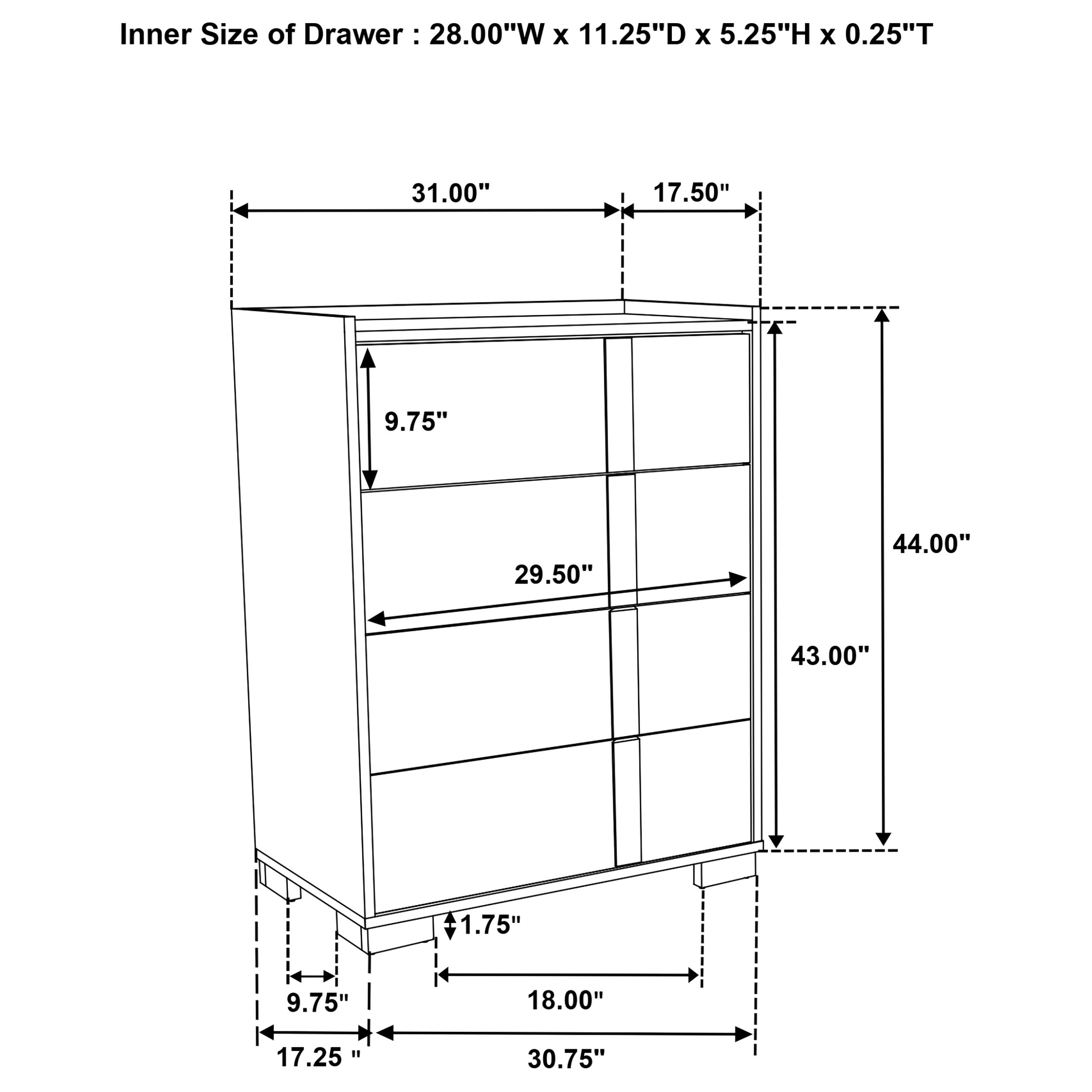 Hyland 4-drawer Chest of Drawers Natural-