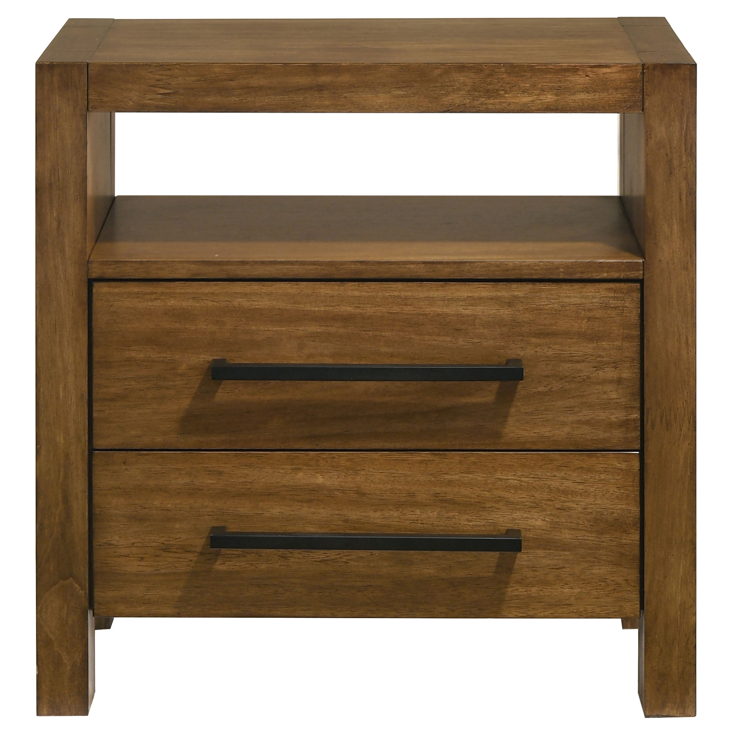 Adderley 2-drawer Nightstand Bedside Table Warm Brown-