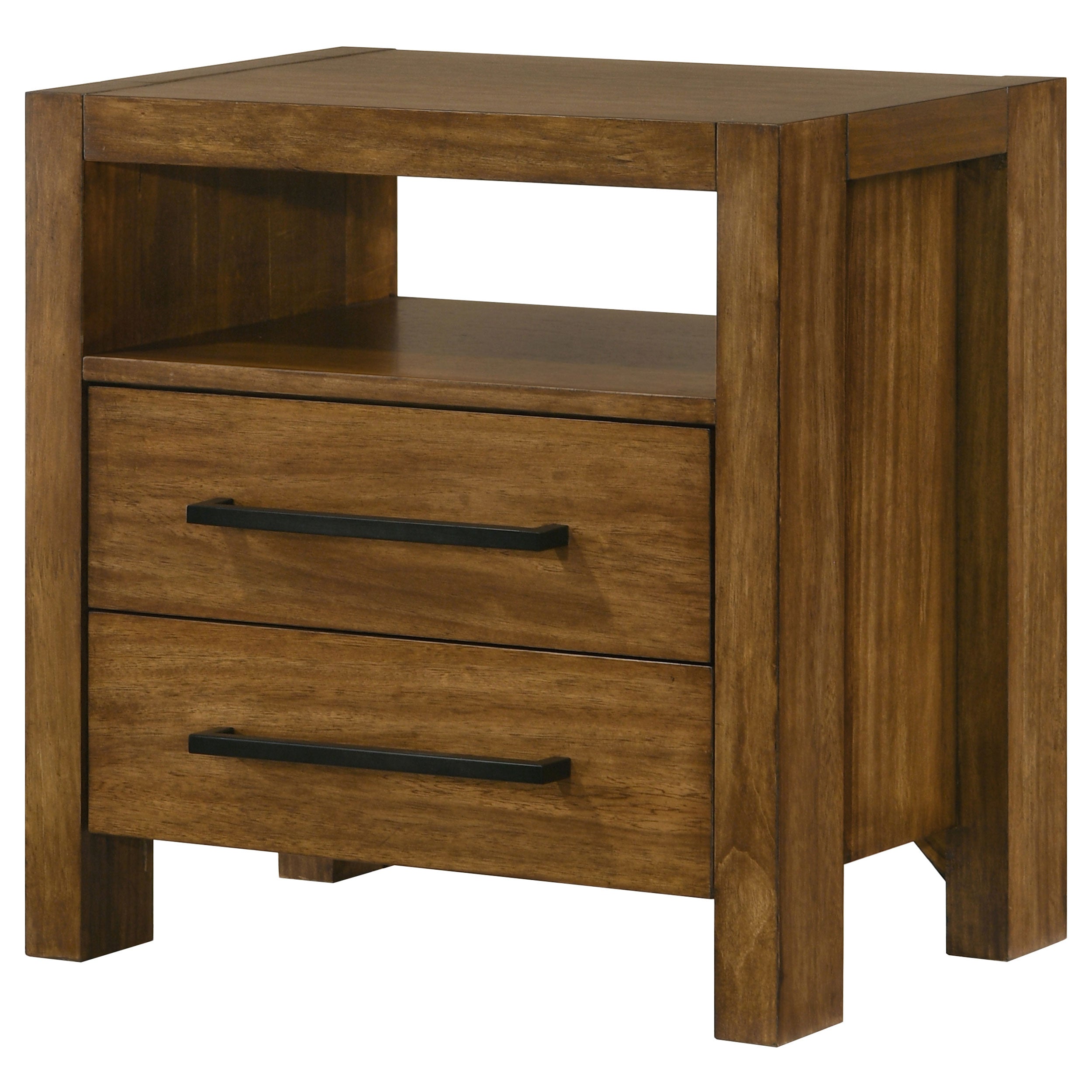 Adderley 2-drawer Nightstand Bedside Table Warm Brown-