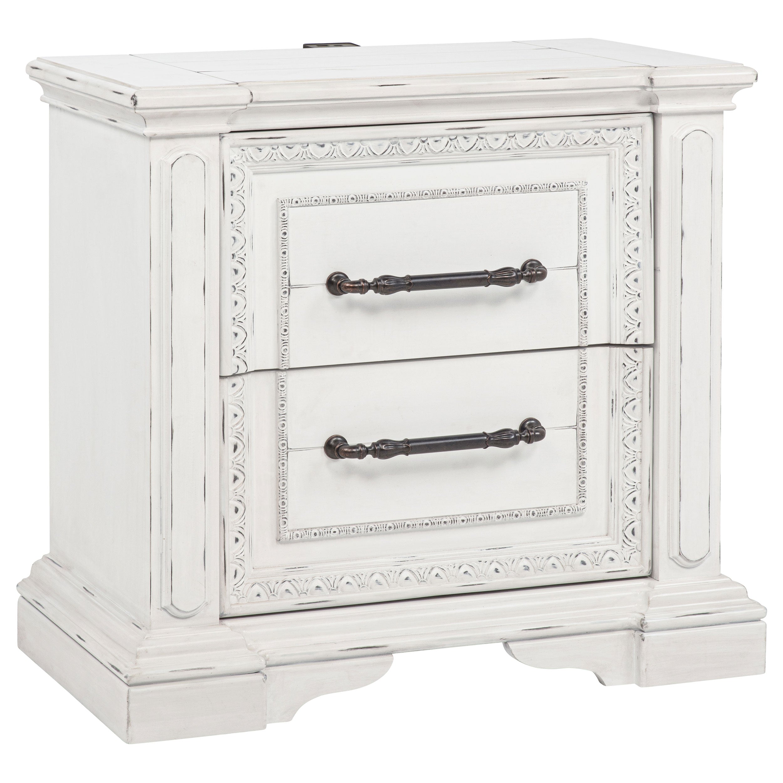 McKinney 2-drawer Nightstand with Dual USB Vintage White-
