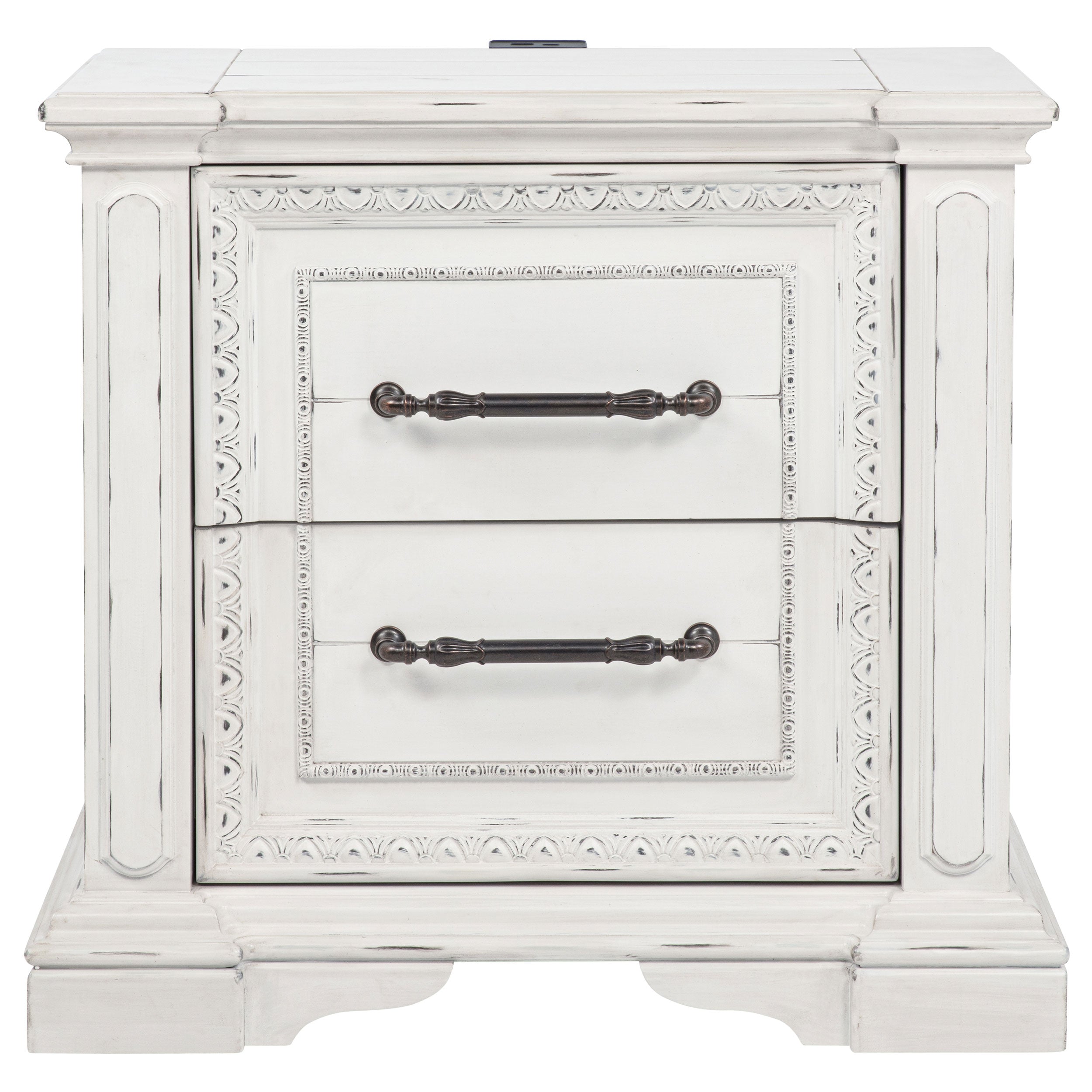 McKinney 2-drawer Nightstand with Dual USB Vintage White-