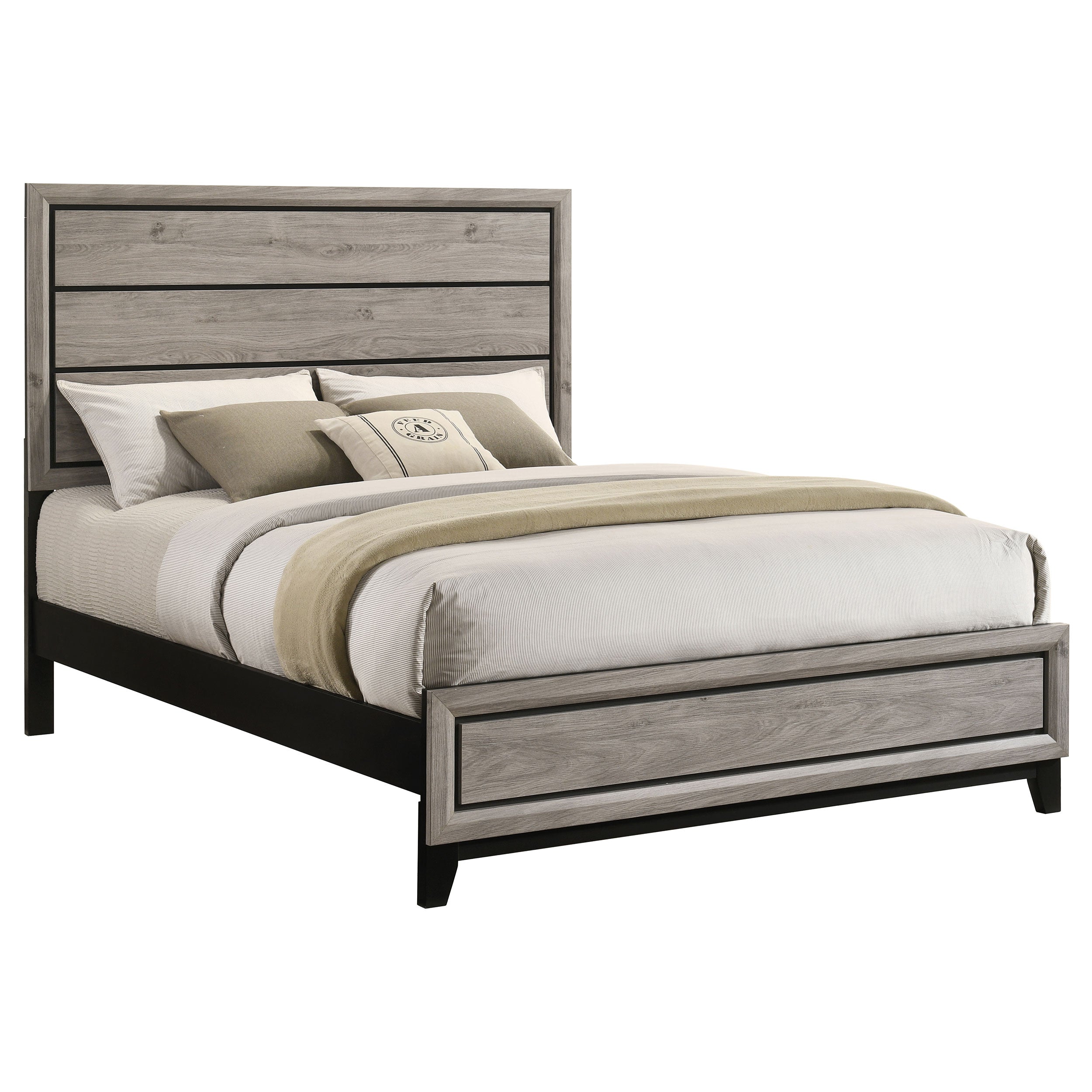 Watson Wood Queen Panel Bed Light Taupe-