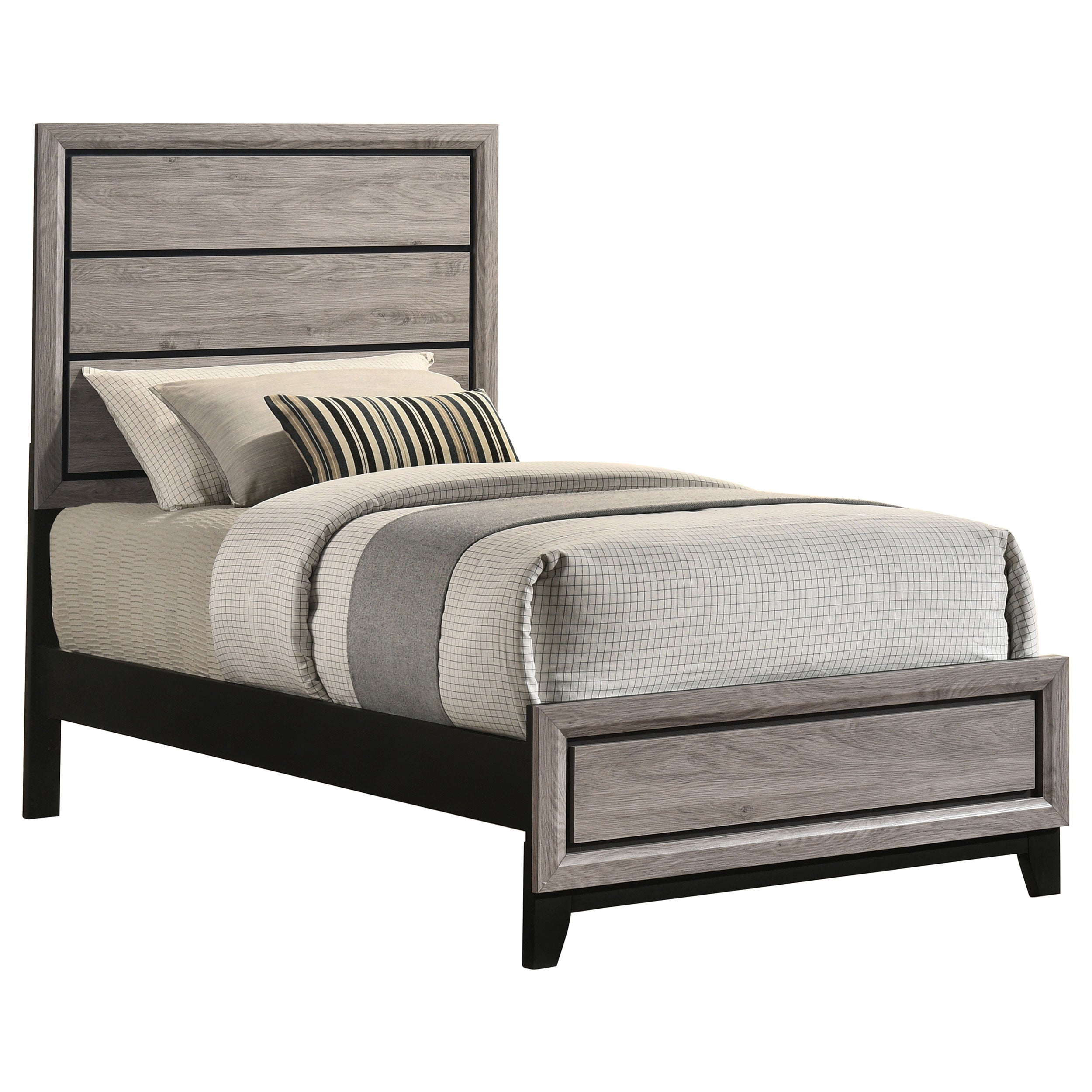 Watson Wood Twin Panel Bed Light Taupe-
