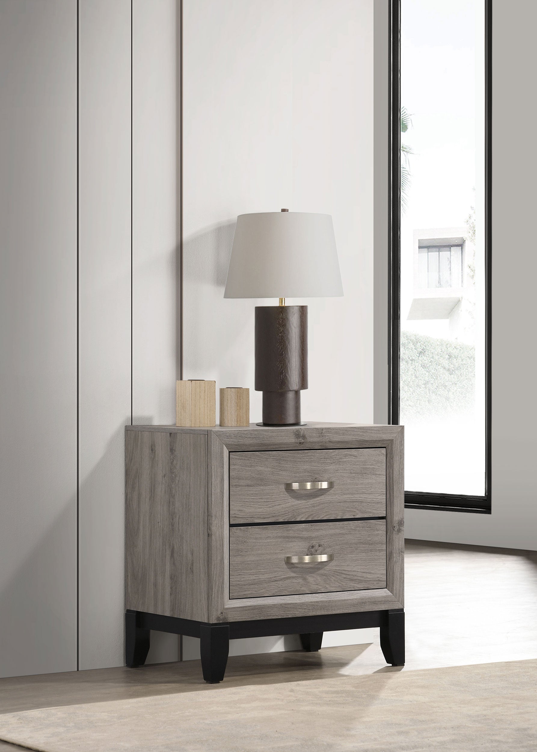 Watson 2-drawer Nightstand Bedside Table Light Taupe-