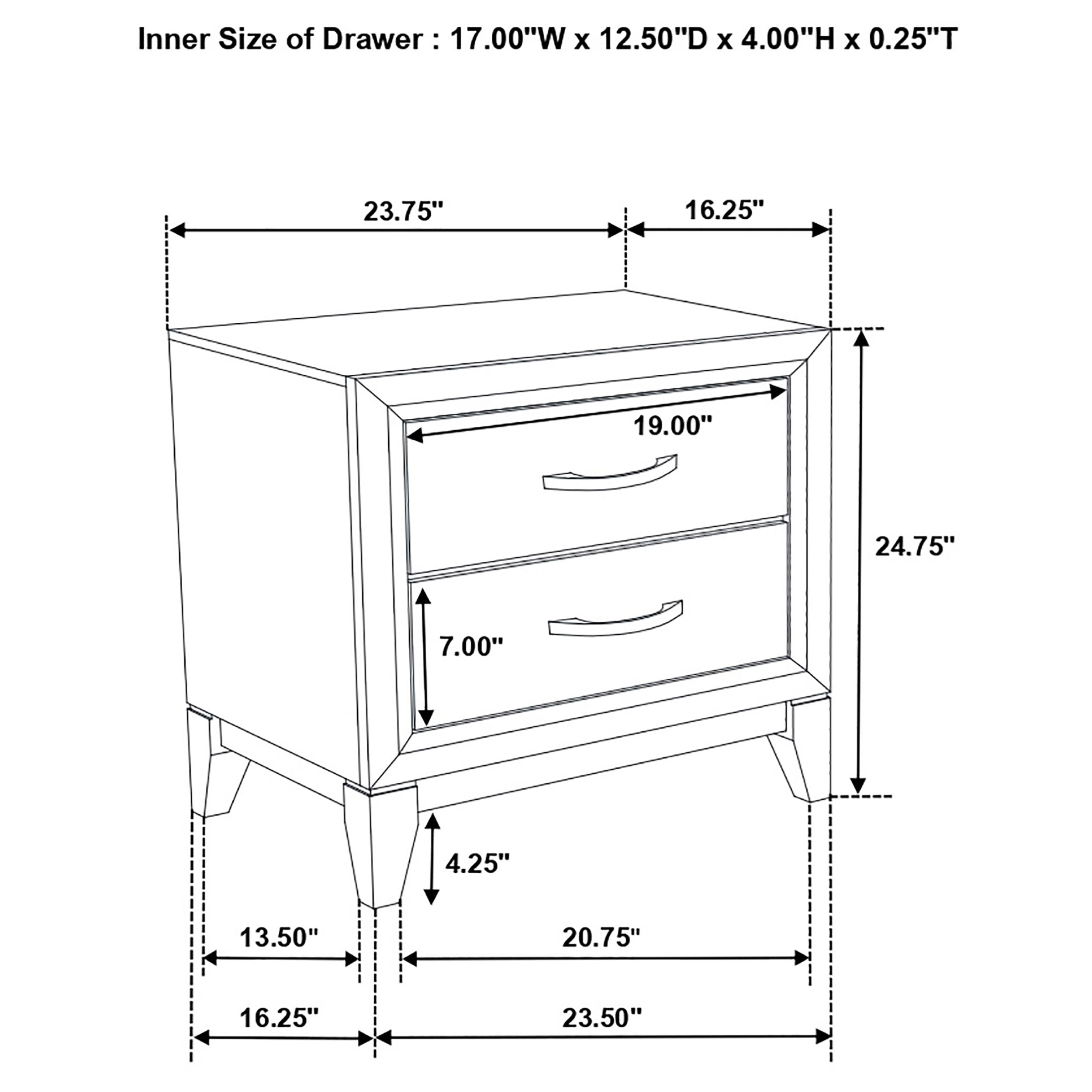 Watson 2-drawer Nightstand Bedside Table Light Taupe-