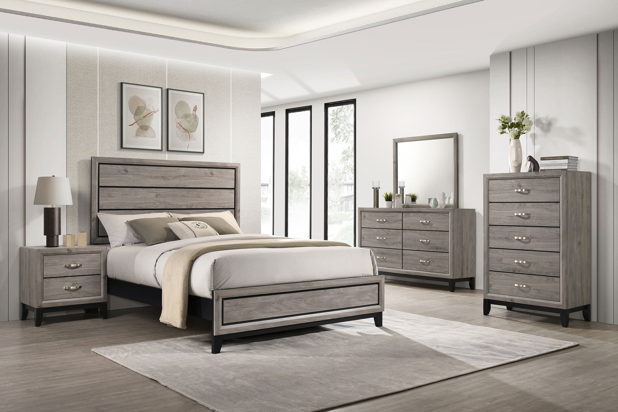 Watson 2-drawer Nightstand Bedside Table Light Taupe-