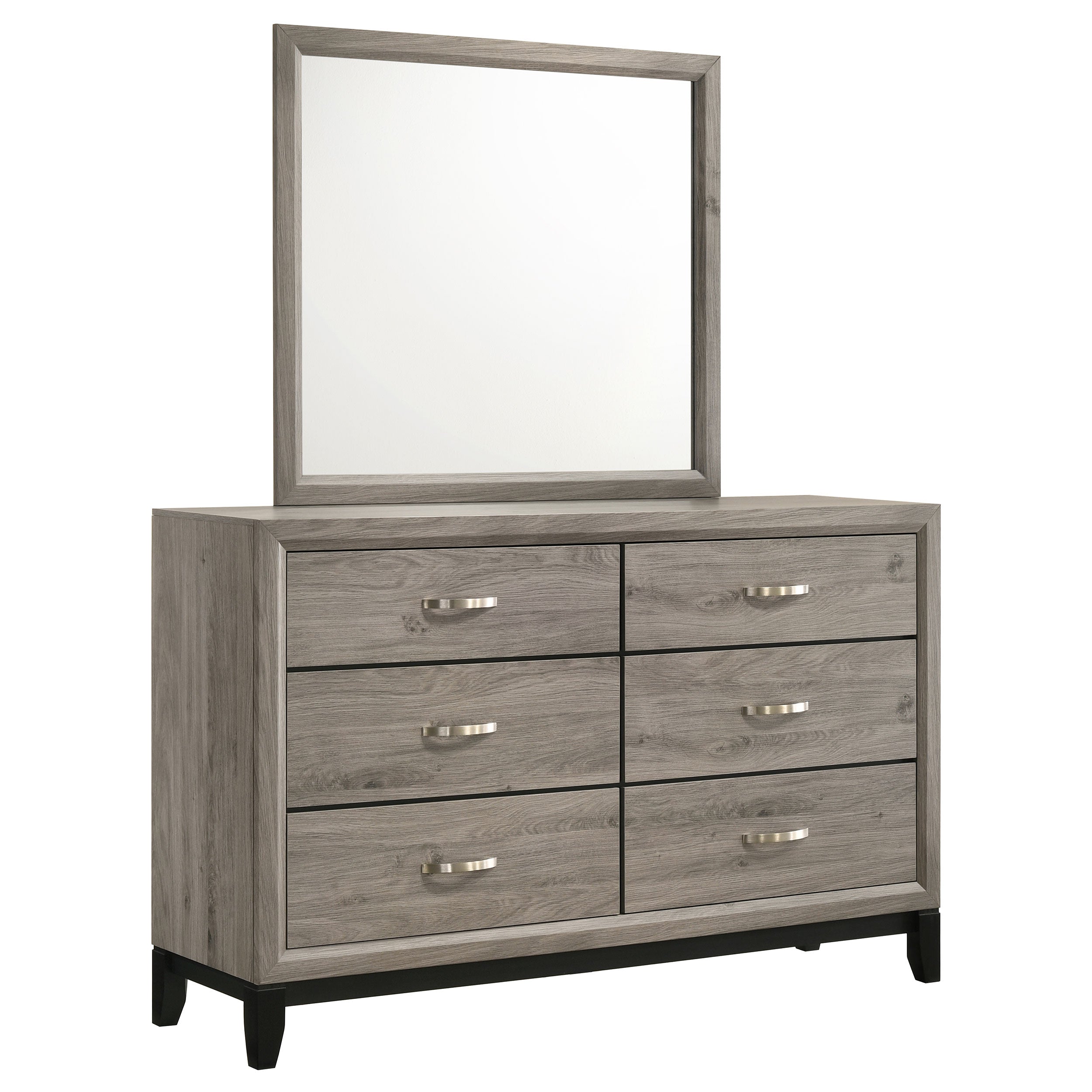 Watson 6-drawer Bedroom Dresser and Mirror Light Taupe-