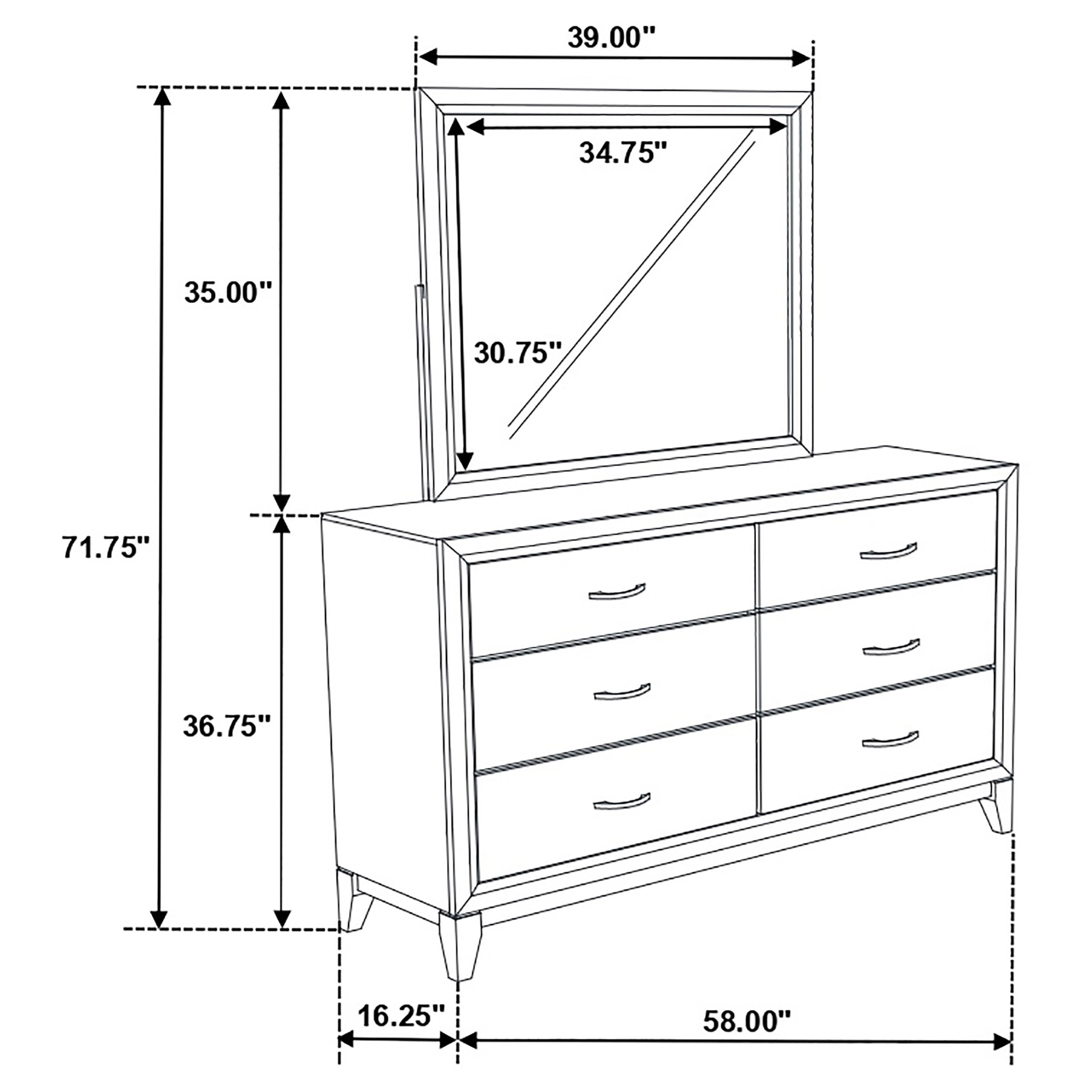 Watson 6-drawer Bedroom Dresser and Mirror Light Taupe-