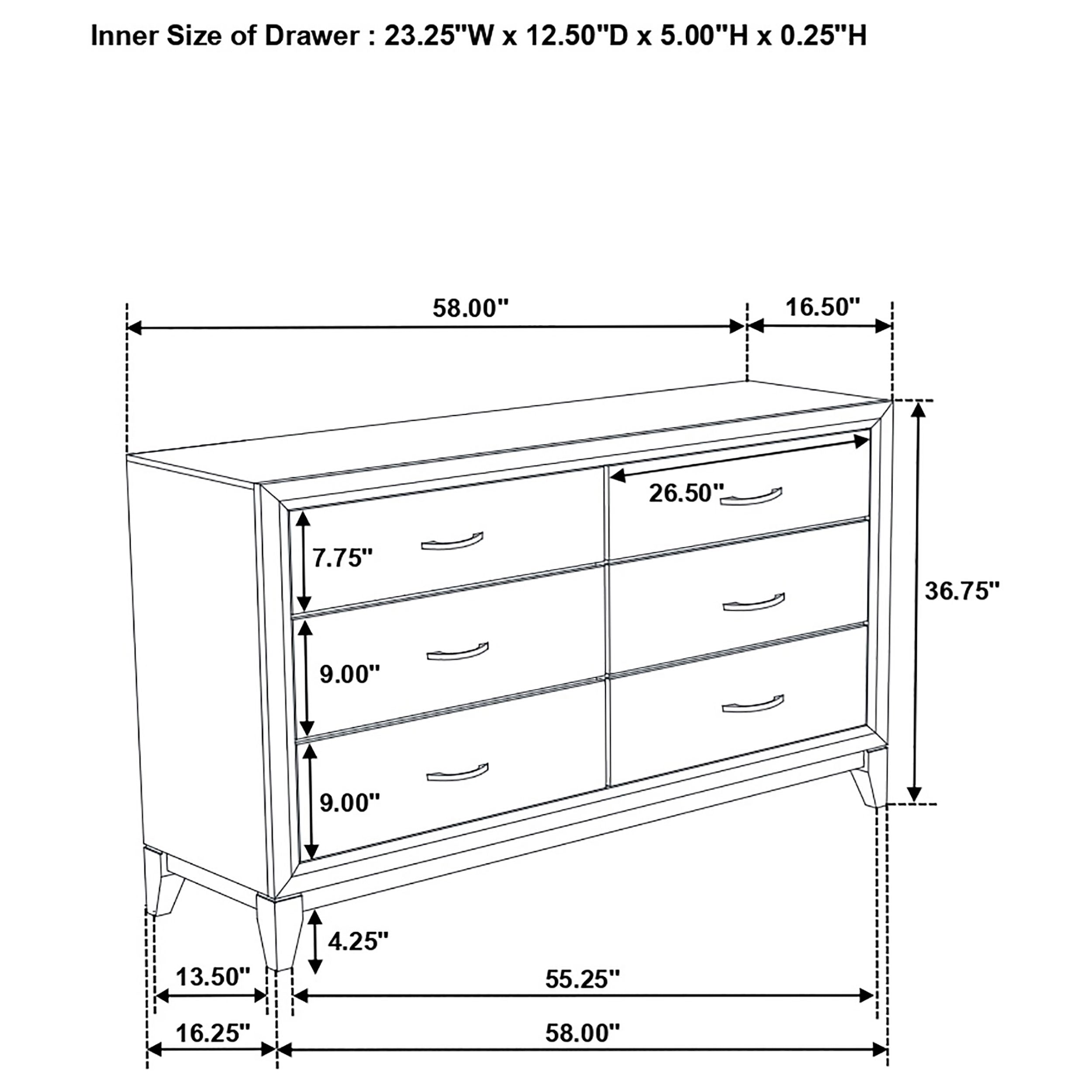Watson 6-drawer Bedroom Dresser Cabinet Light Taupe-