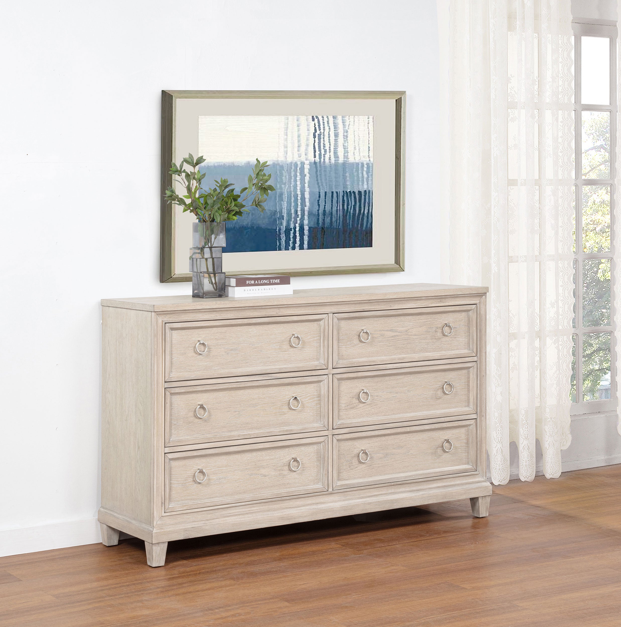 Pembroke 6-drawer Bedroom Dresser Cabinet Washed Oak-