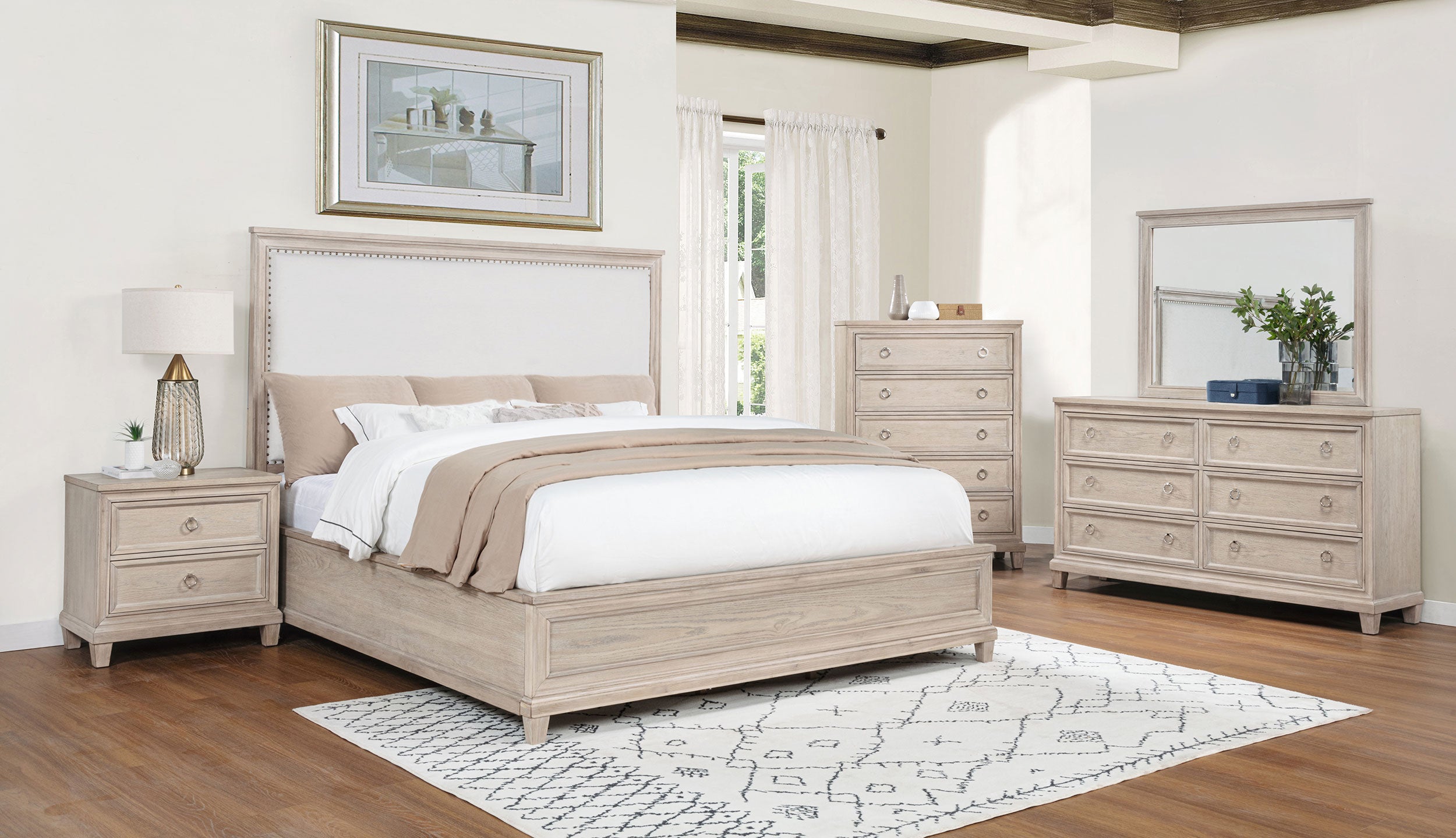 Pembroke Dresser Mirror Washed Oak-