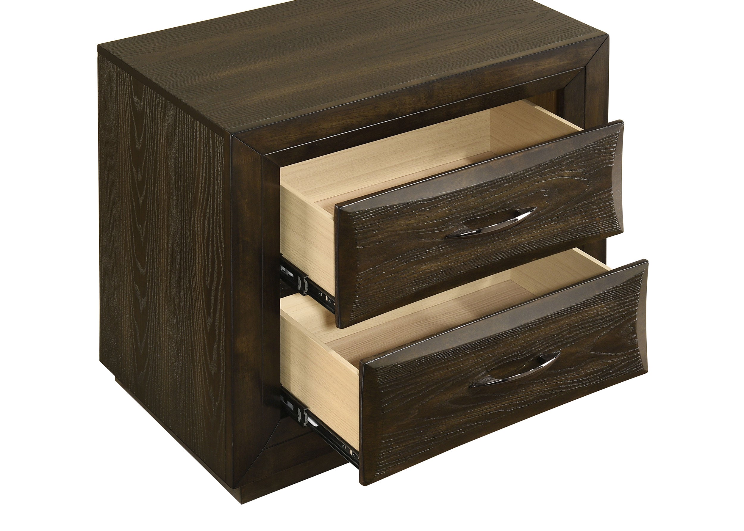 Atlas 2-drawer Bedroom Nightstand Bedside Table Dark Oak-