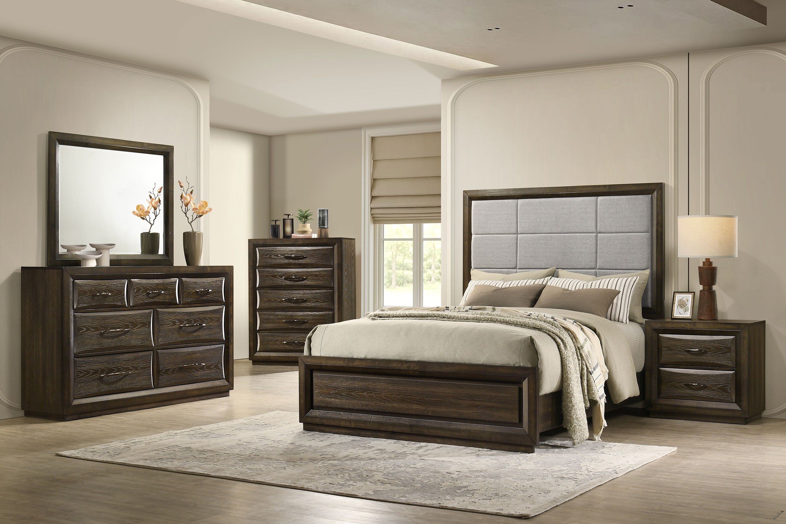 Atlas 5-drawer Bedroom Chest of Drawers Dark Oak-