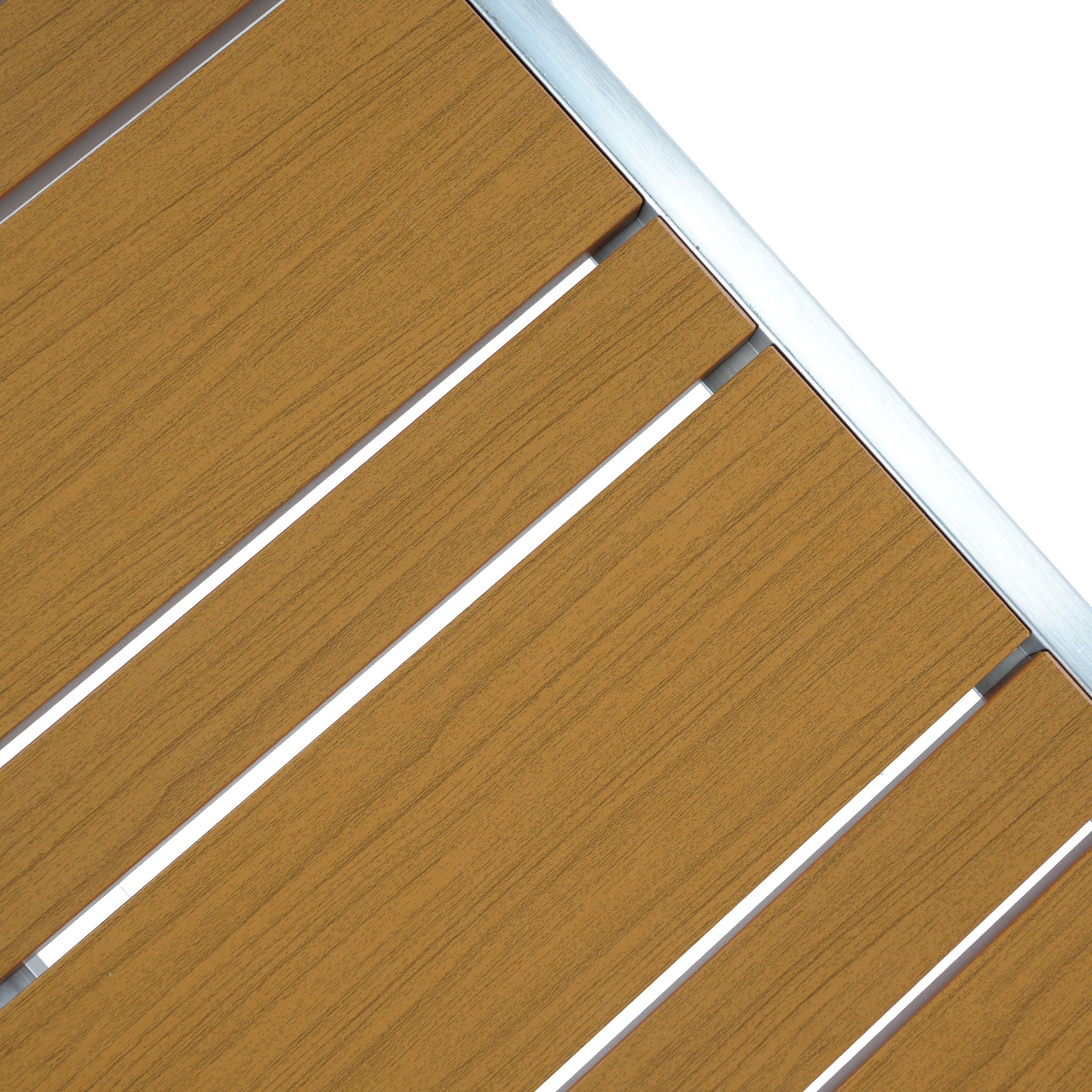 Cora - Outdoor Aluminum Coffee Table - Natural / Silver