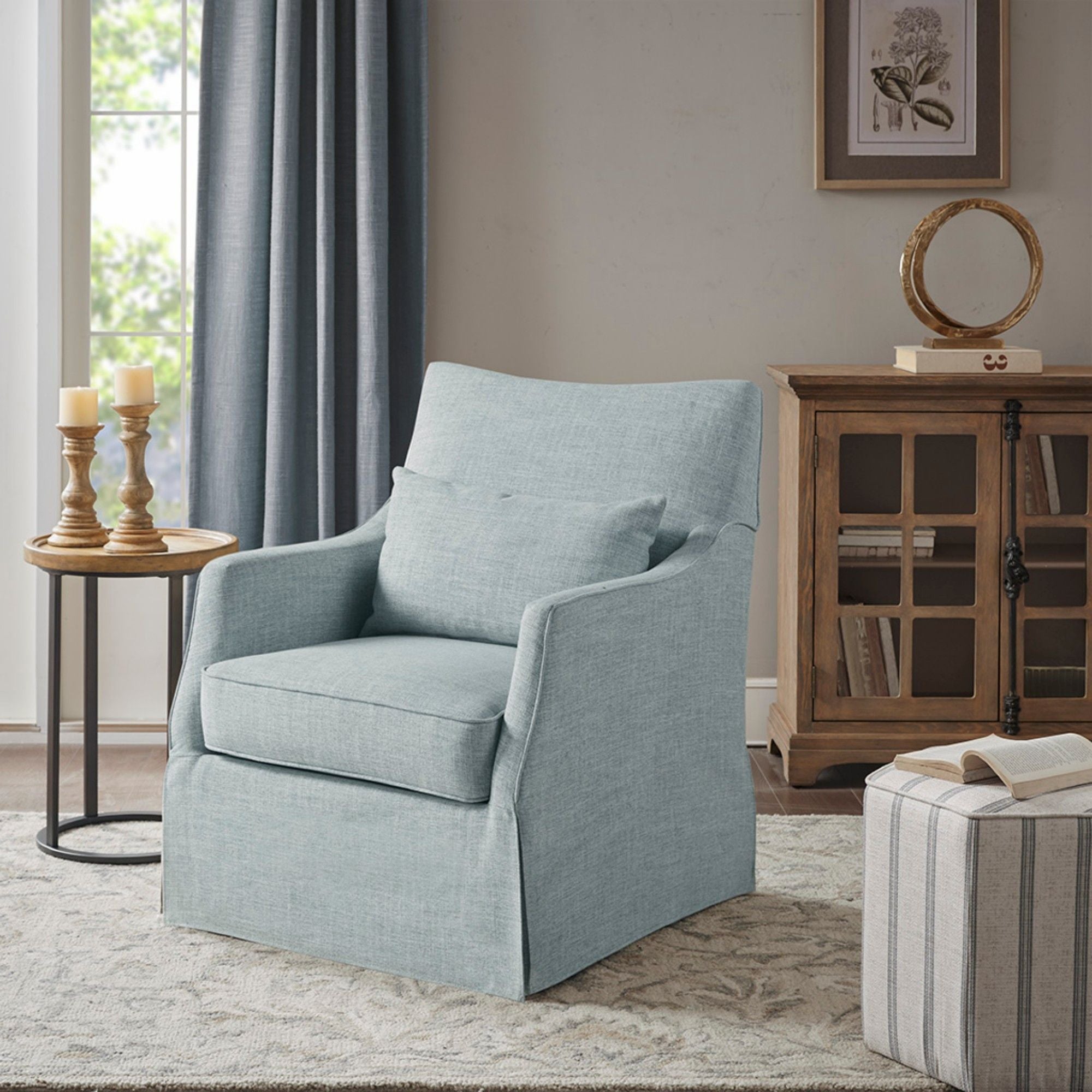 Traditional Design London Skirted Swivel Chair - Best Buy Furniture