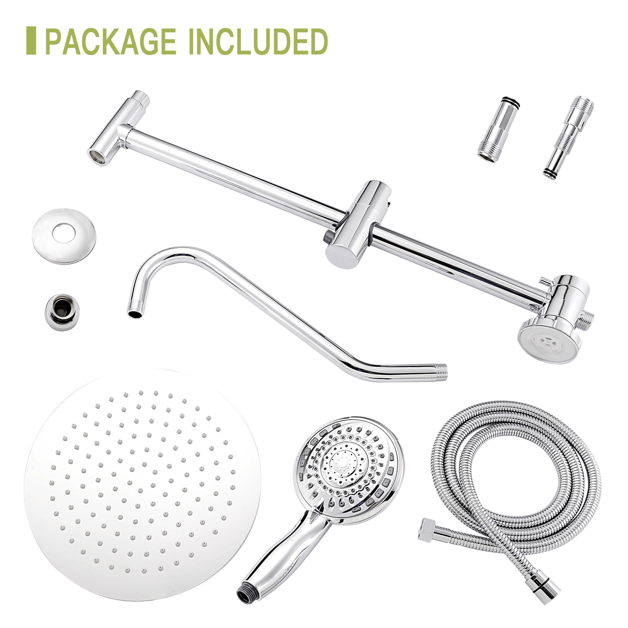 Shower System With 5 Function Rain Hand Shower And Slide Bar Combo