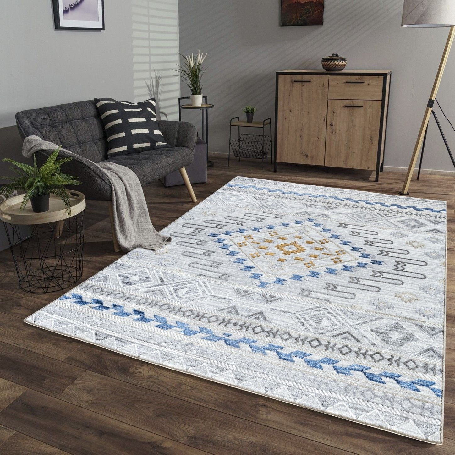 Legacy - 5'3" X 7' Polypropylene Area Rug - Multi / White - Best Buy Furniture