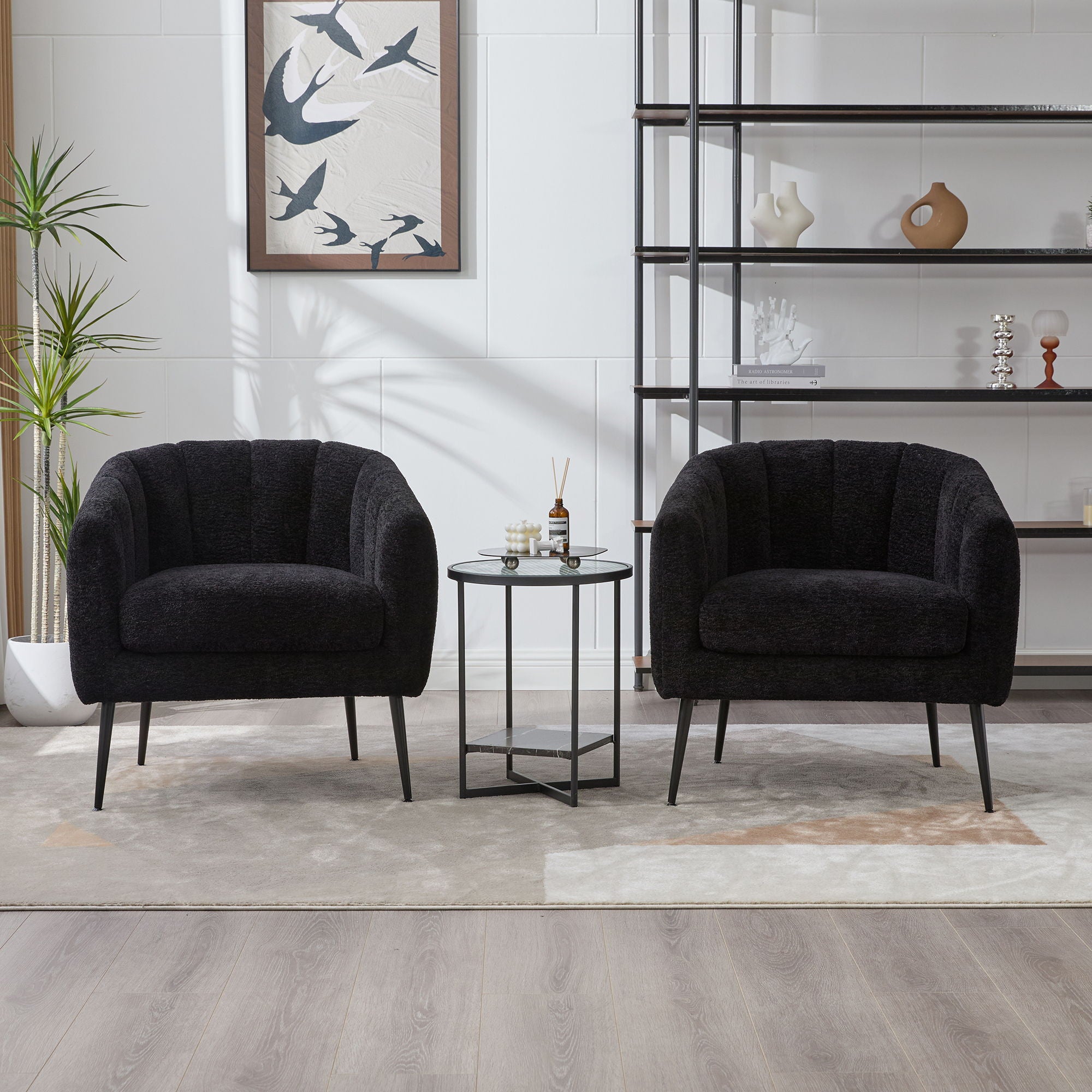 Vanity Barrel Accent Lounge Chair - Black