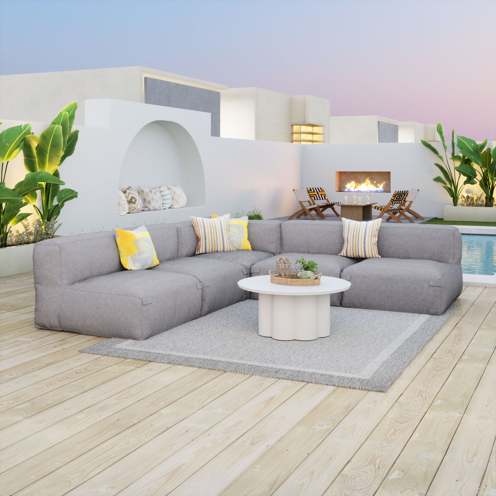 Luanda - Middle Chair - Gray