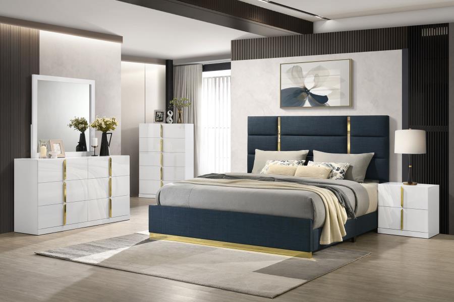 Ines - Fabric Upholstered Panel Bed
