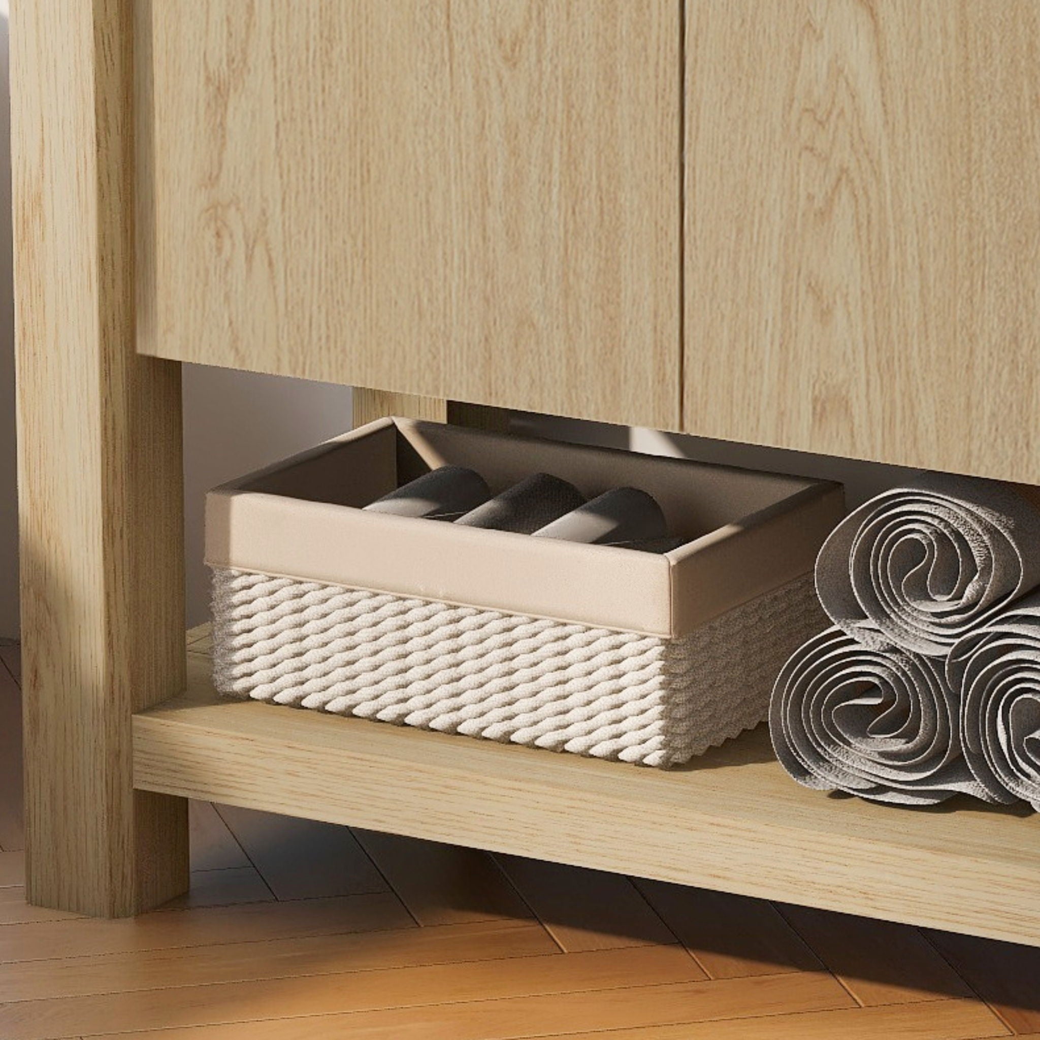 Modern Bathroom Vanity With Rectangle Ceramic Sink, Soft Closing Doors