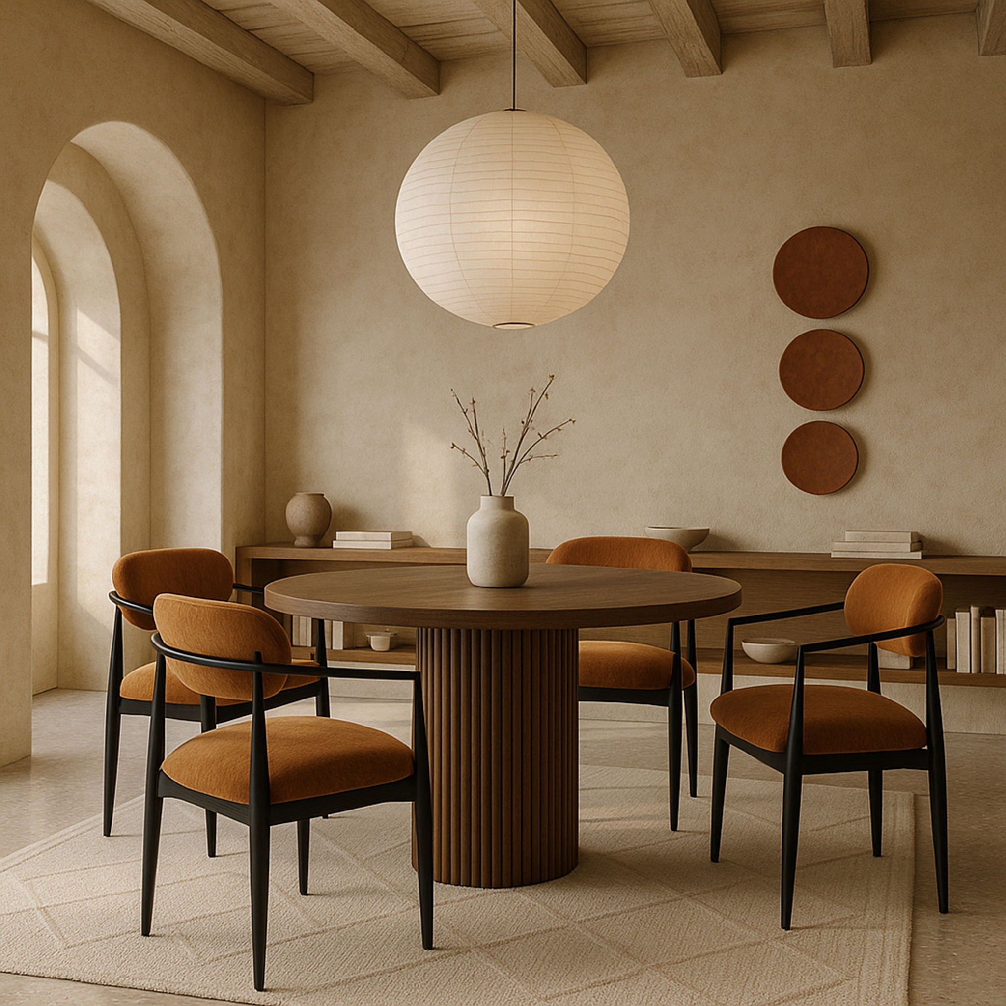 Riccio - Fabric Dining Arm Chair (Set of 2) - Black Frame